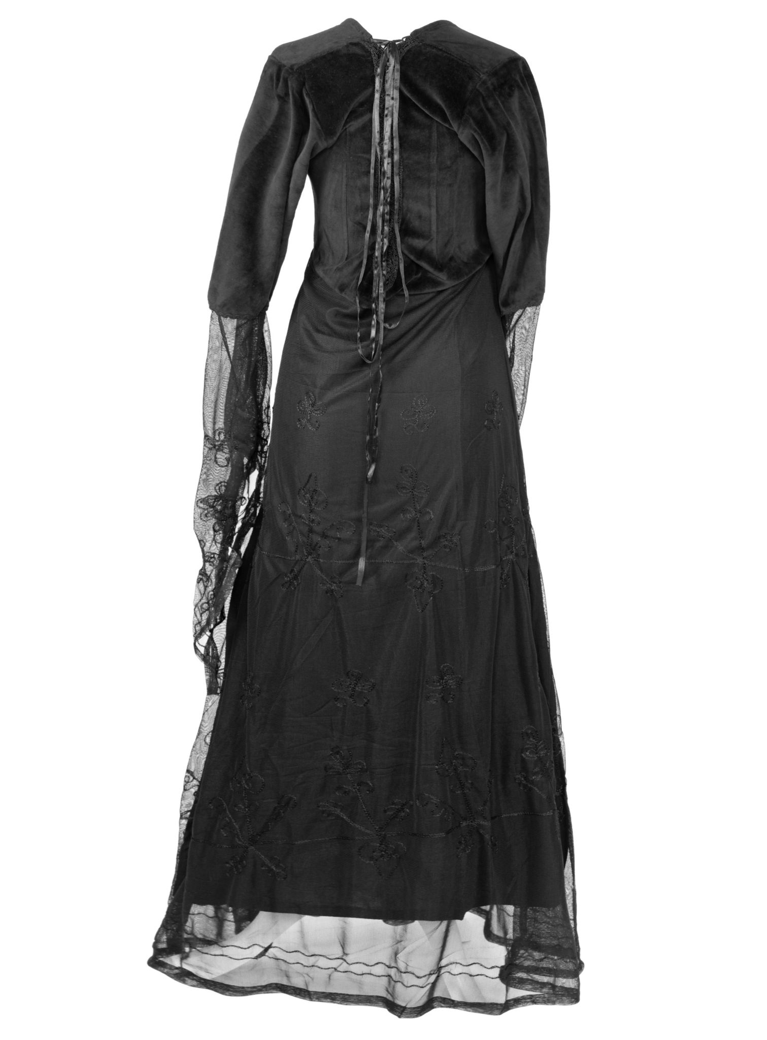 Renaissancekleid mit Tüll schwarz