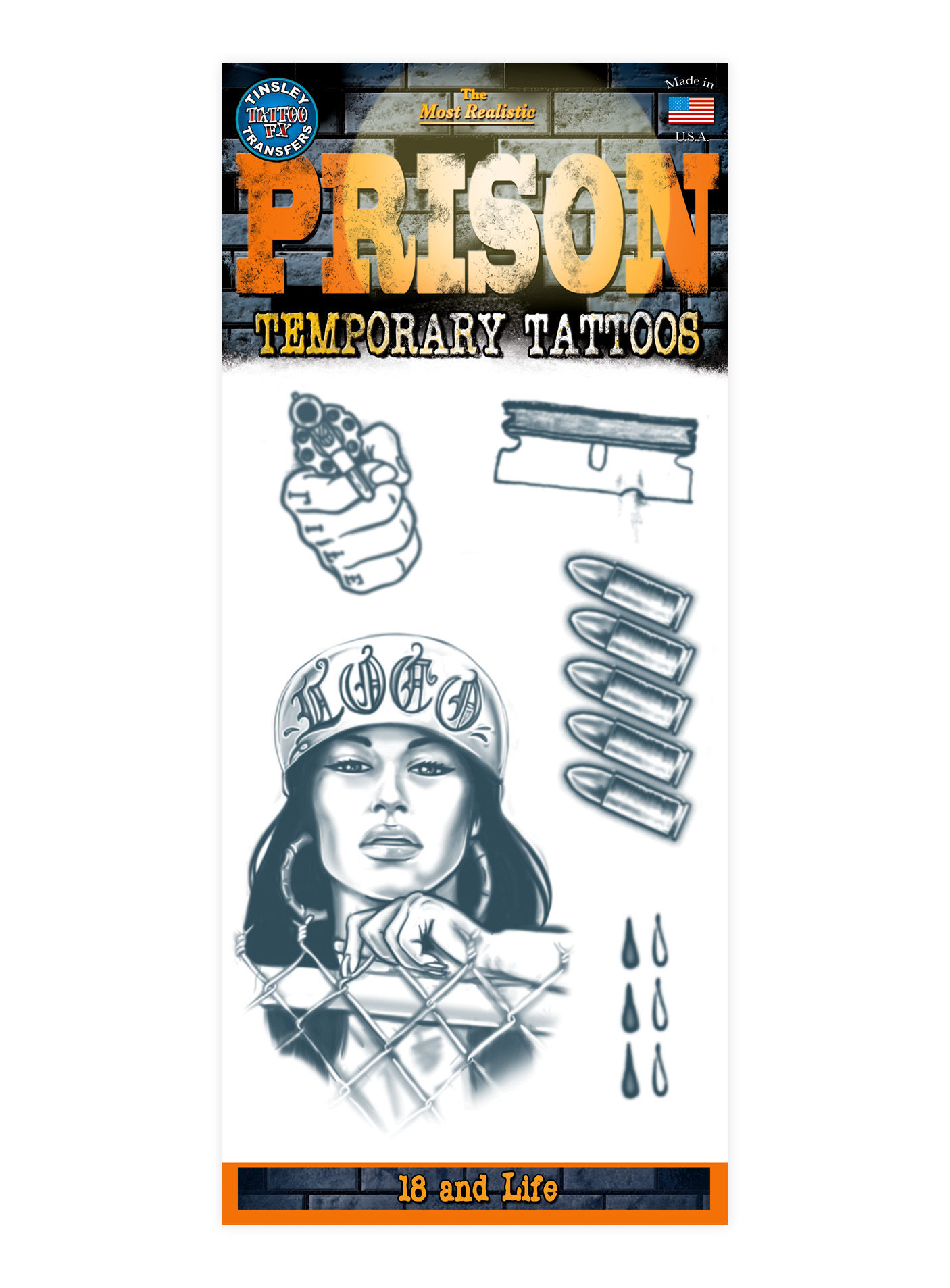 Häftling Klebe-Tattoo Set