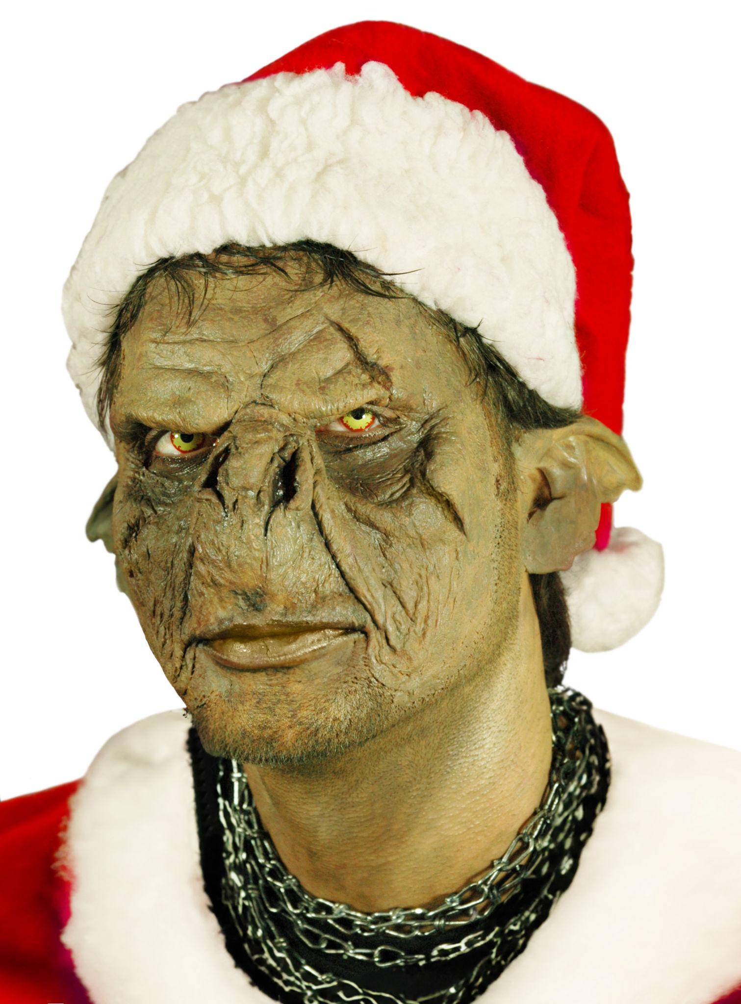 Hinterlistiger Ork Maske aus Latex zum Ankleben