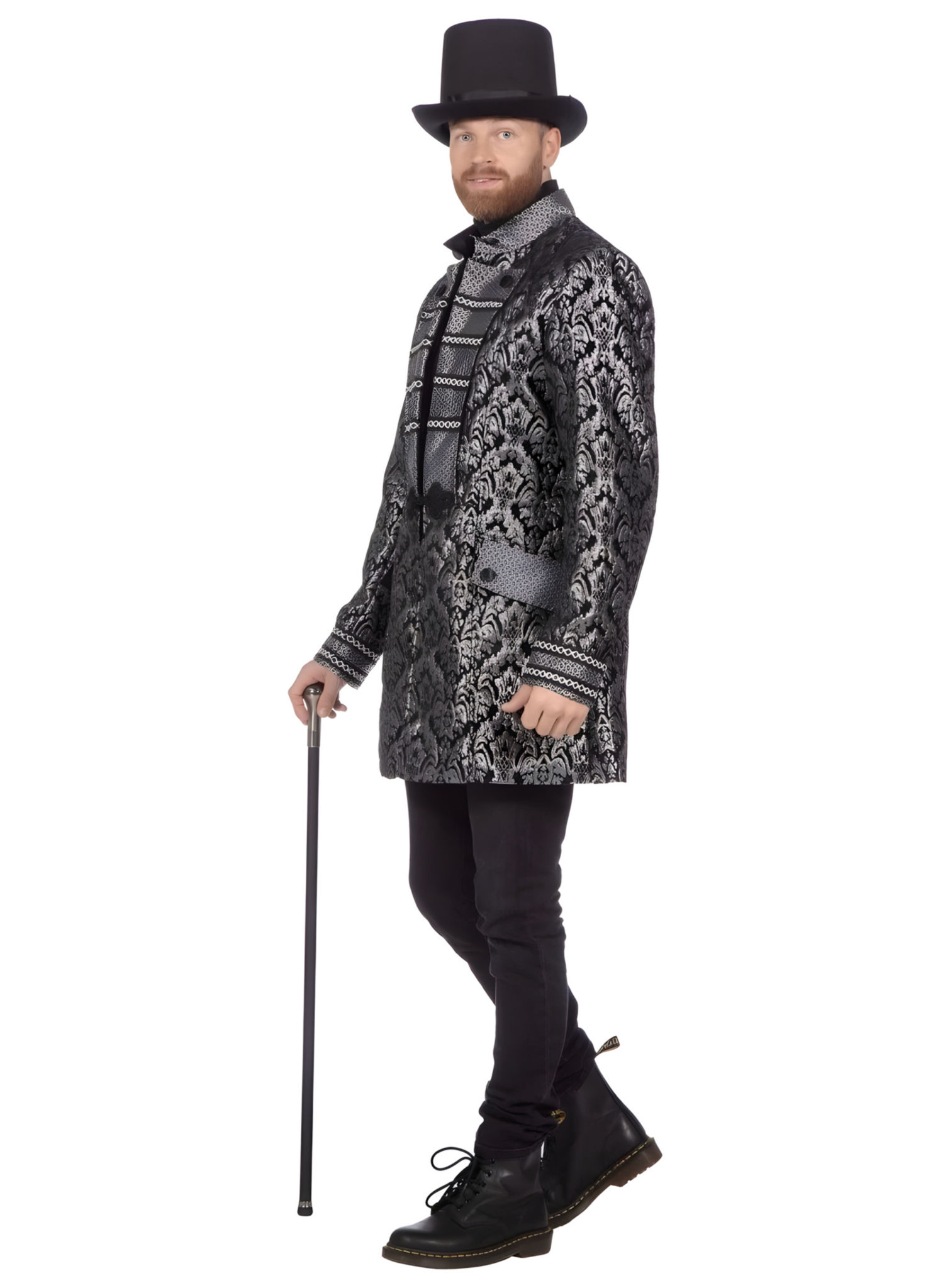 Brokatjacke schwarz/silber für Herren