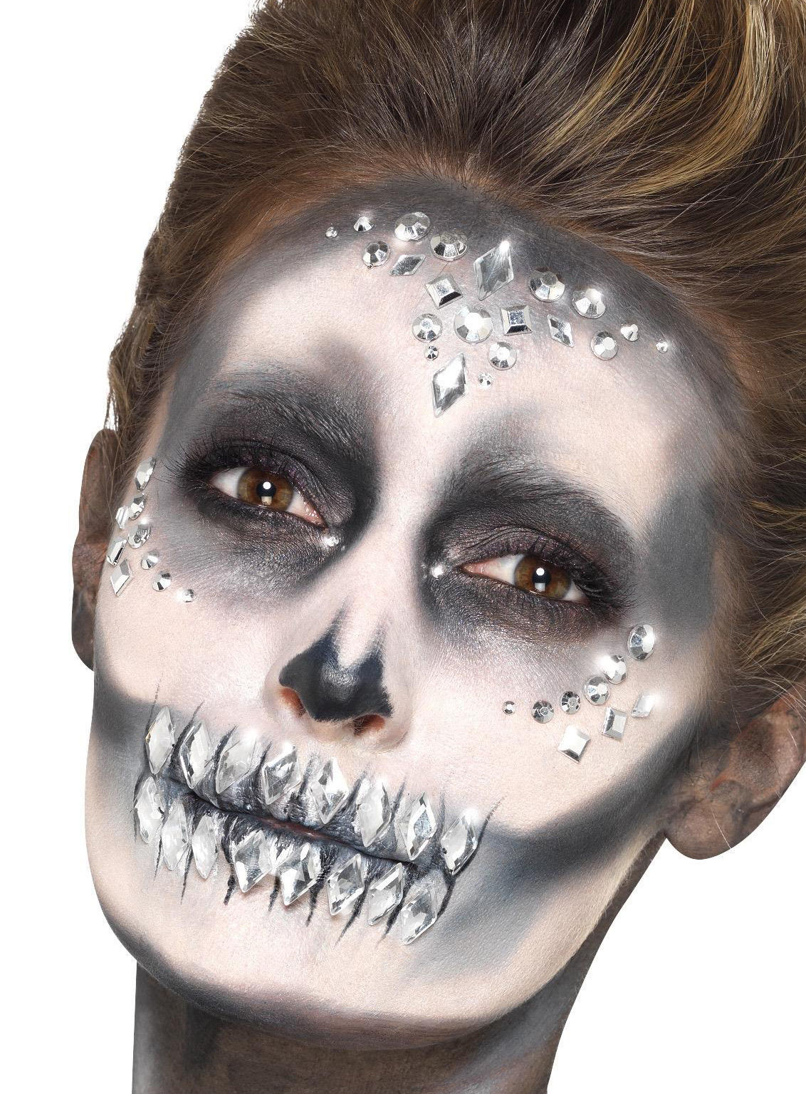 Glitter diamanten om op te plakken zilver