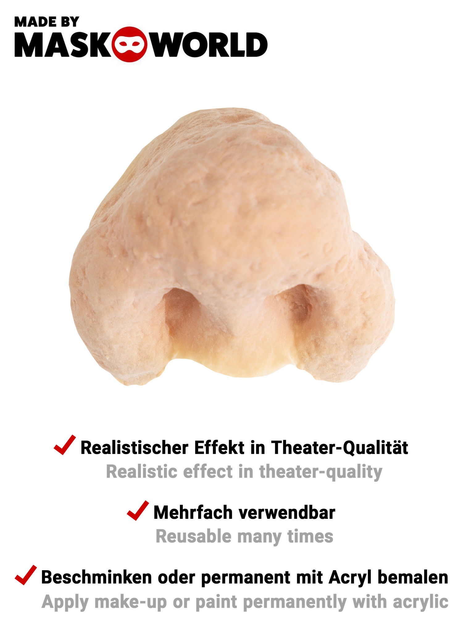 Latexnase Zwerg mit Mastix Hautkleber