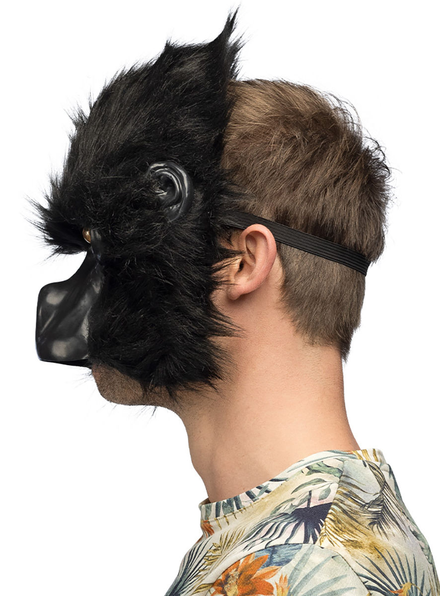 Gorilla Halbmaske aus Plüsch