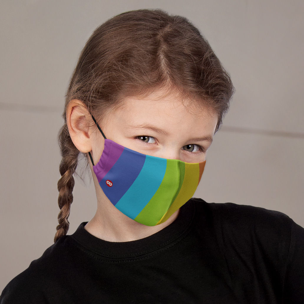 Stoffmaske für Kinder Regenbogen