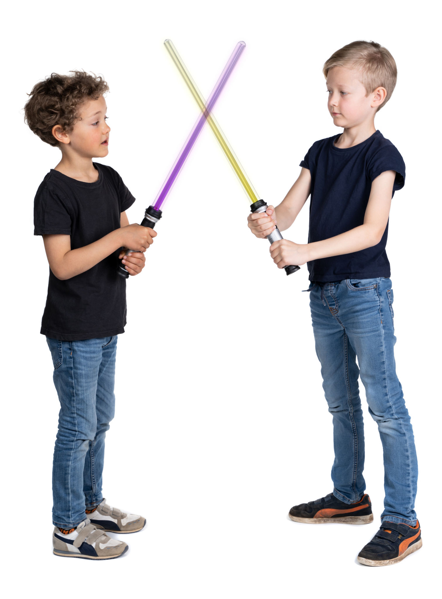 Doppel Lichtschwert mit 7 LED Farben (rot, blau, grün, gelb, lila, weiß) & Laserschwert Sound-Effekten