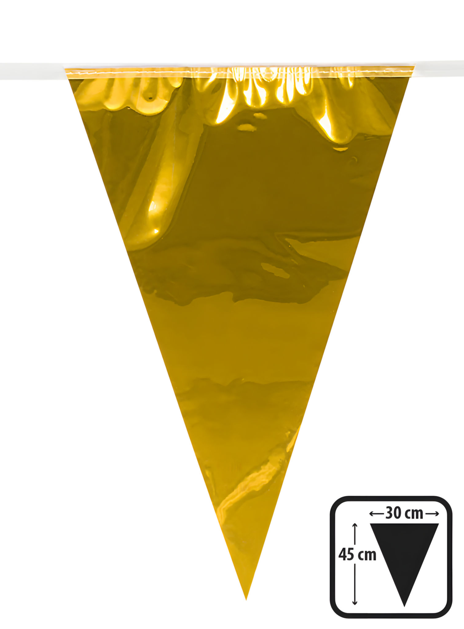 Riesenwimpelkette 10 Meter gold metallic