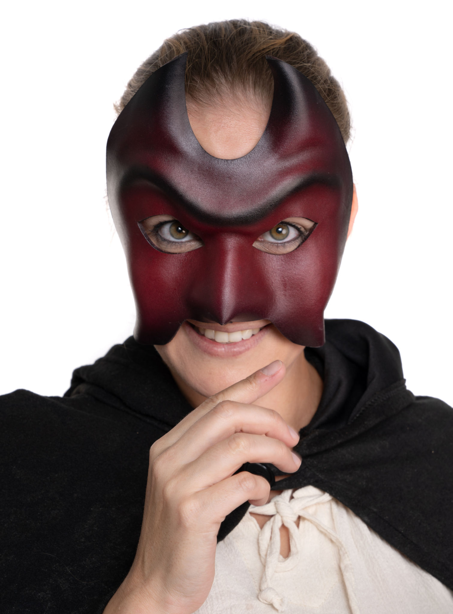 Colombina Diavolo Venezianische Ledermaske