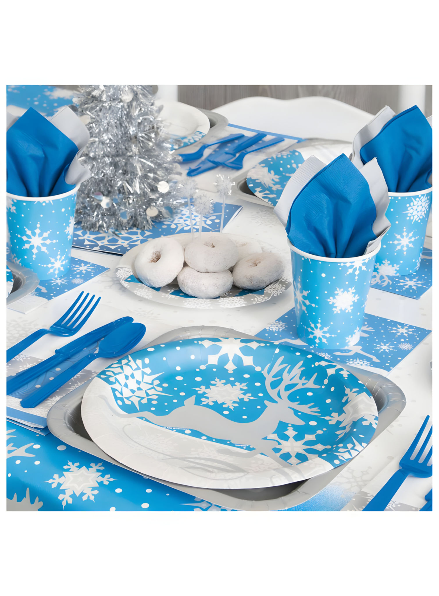 16 kerstservetten met sneeuwvlokken – 33 x 33 cm