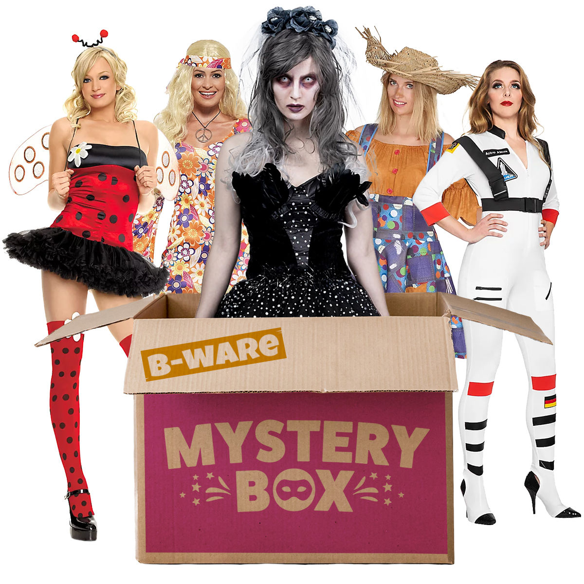 B-Ware Mystery Box Karneval - 4 Überraschungskostüme für Damen