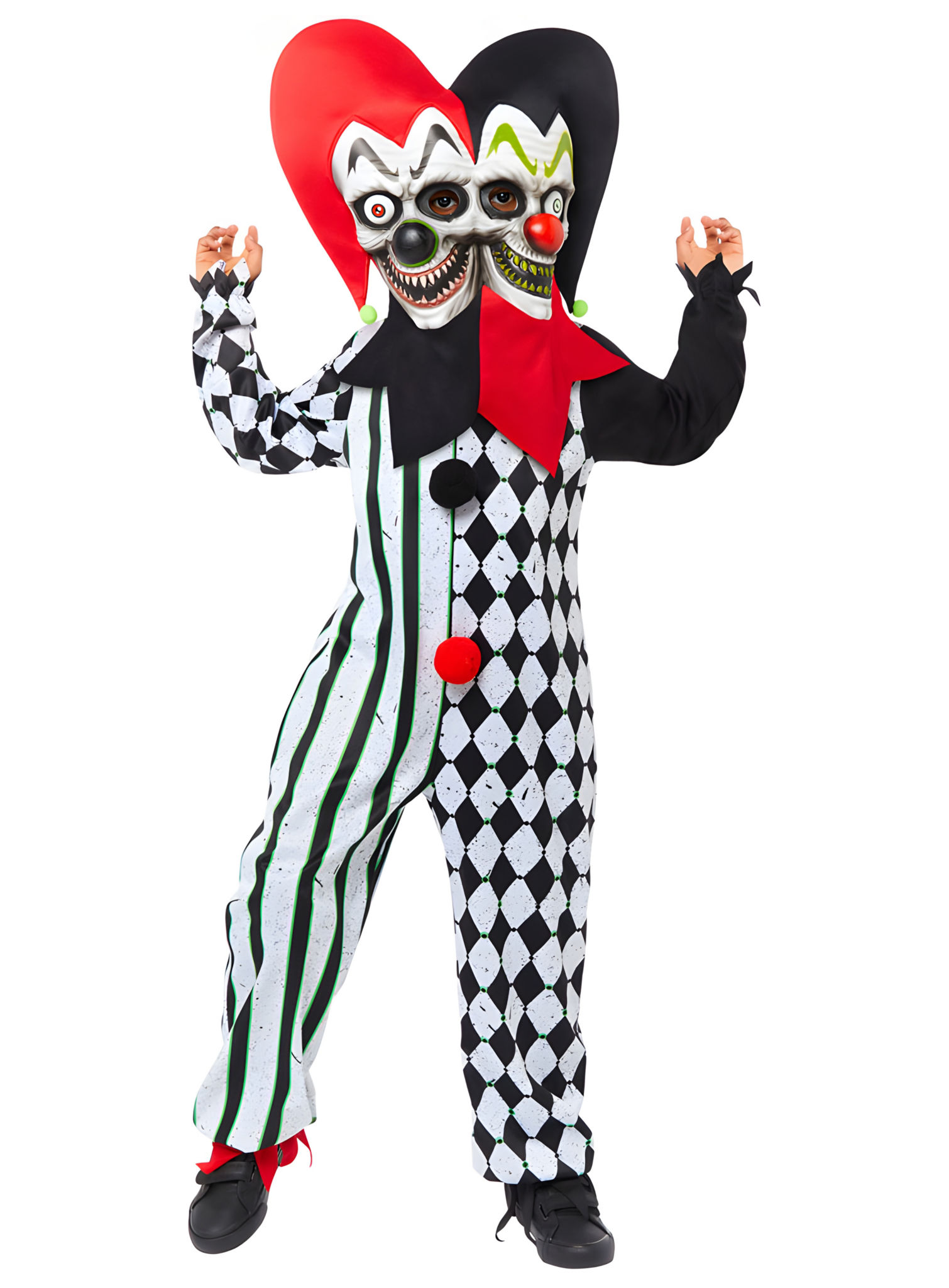 Two Face Horror Harlekijn-kostuum voor kinderen