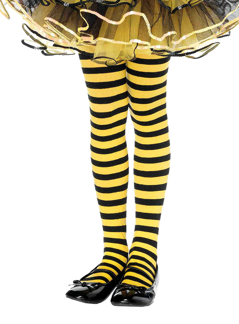 Gestreifte Strumpfhosen gelb-schwarz für Kinder