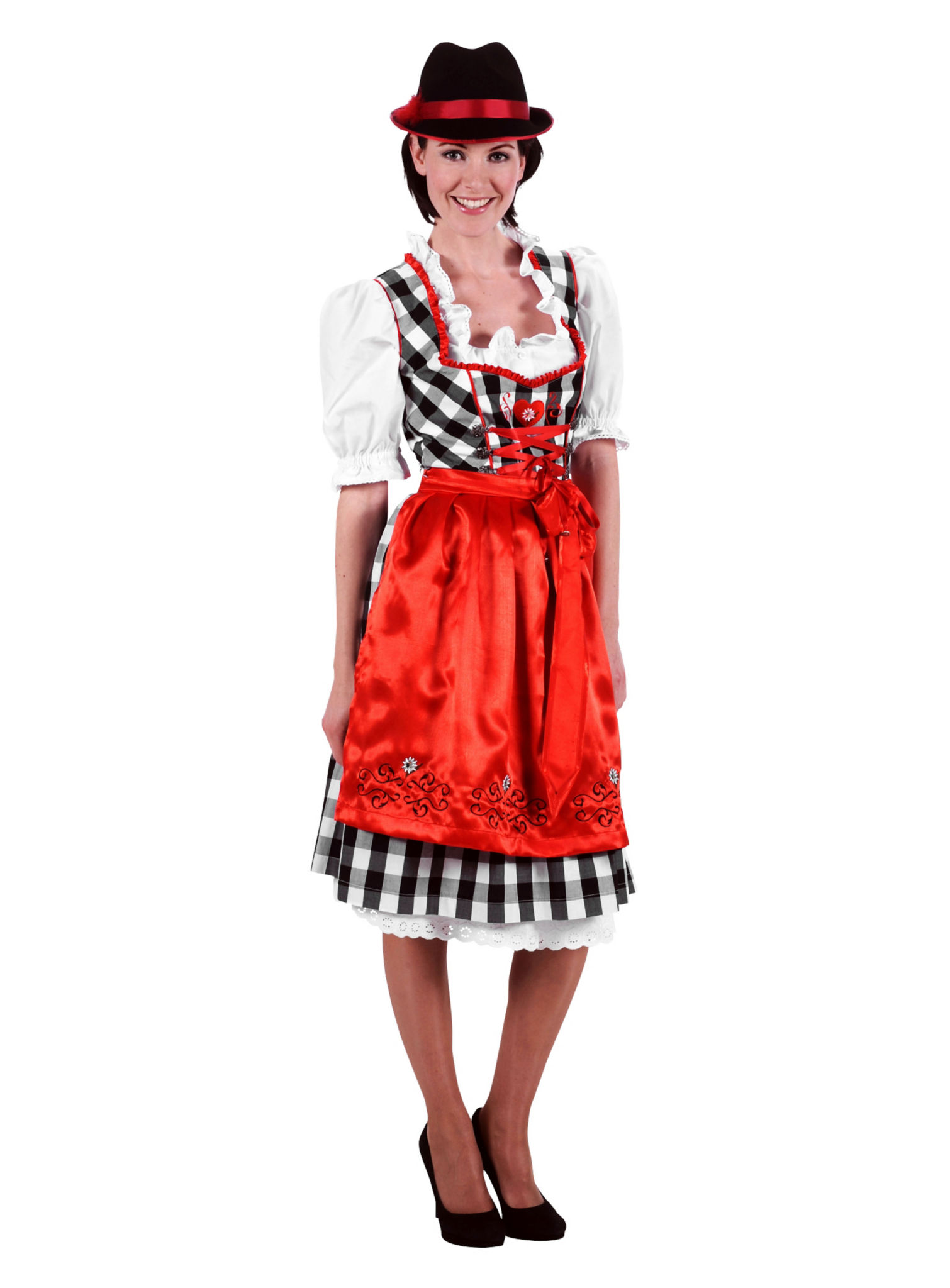 Kariertes Dirndl schwarz-weiß