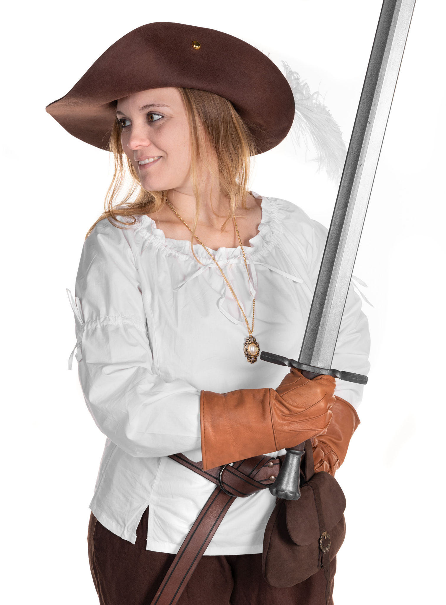 Weiße Piratenbluse