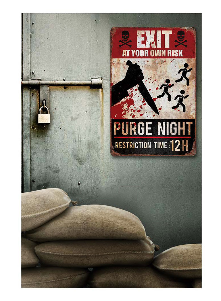 "Purge Night" Halloween Dekoschild