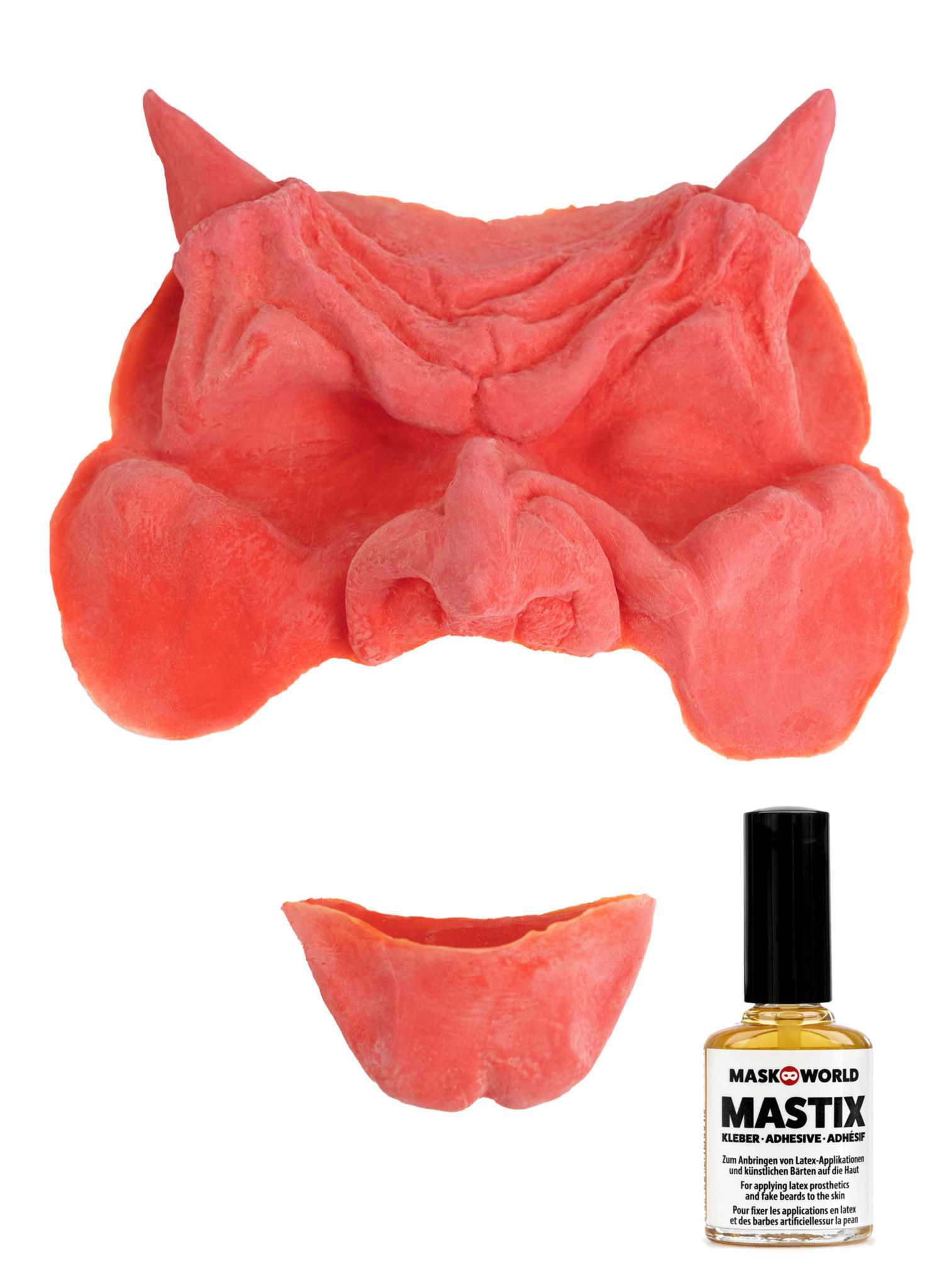 Teufel Halbmaske aus Latex mit Mastix