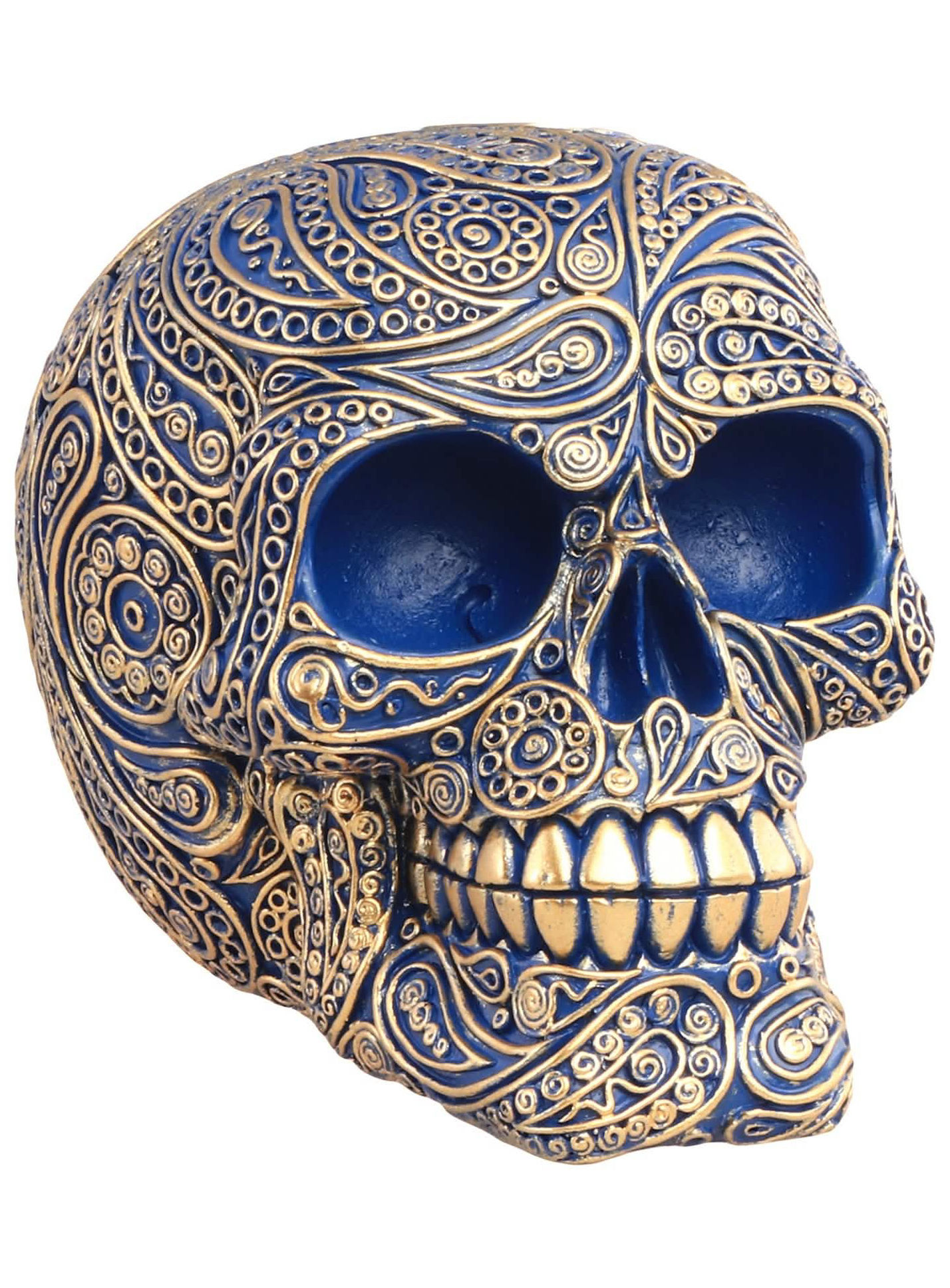 Blue Magic doodskop – Halloween-decoratie 10 cm