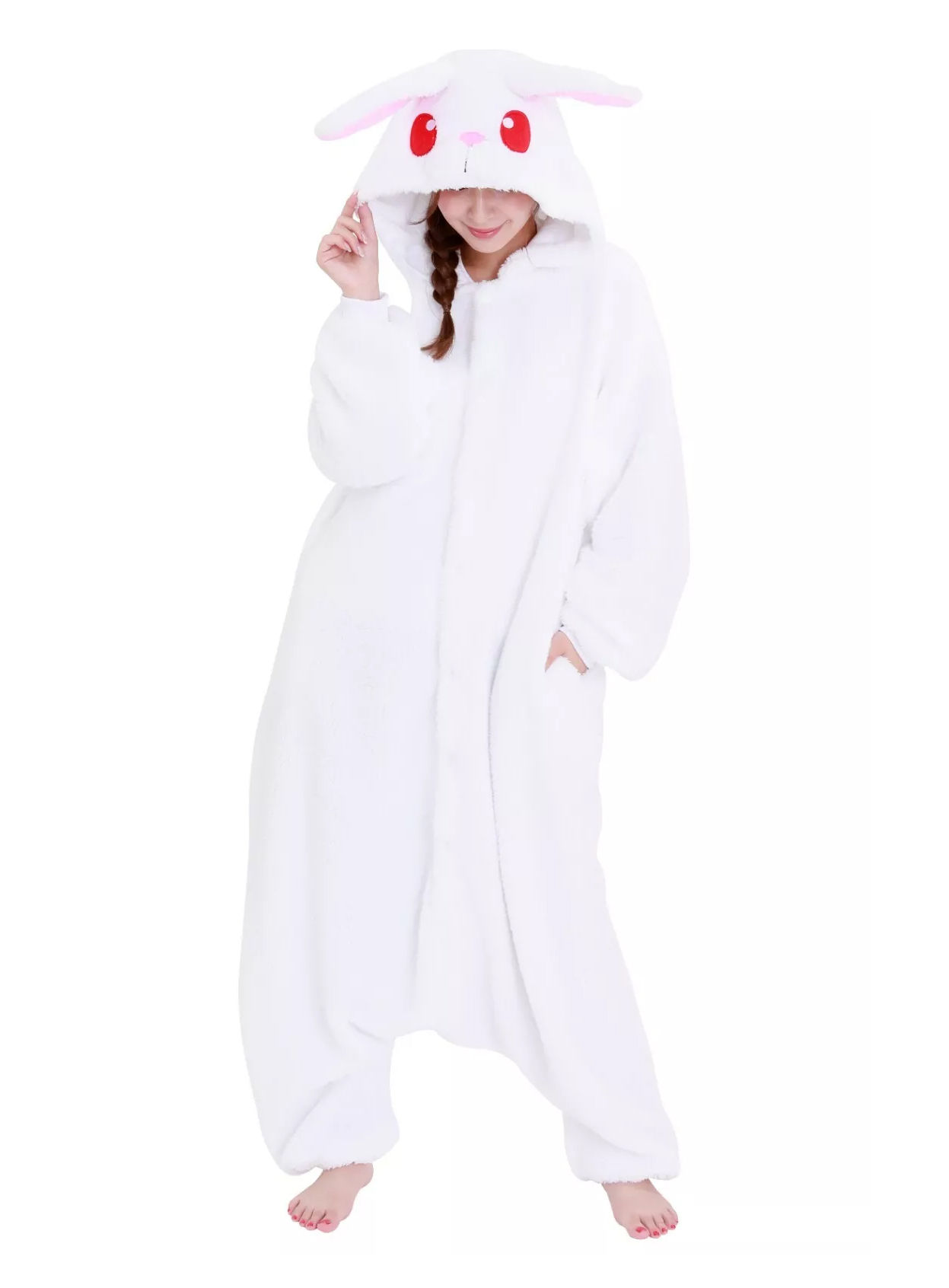 Albino Hase Kigurumi Kostüm