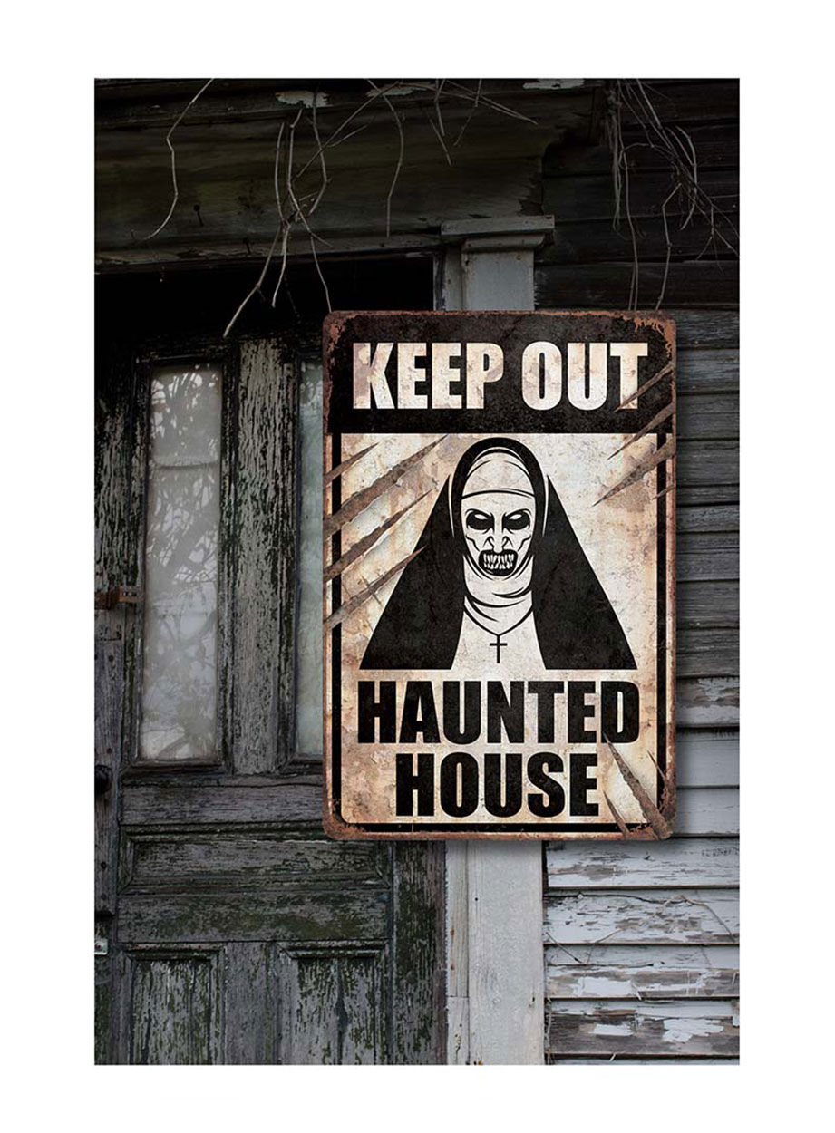 "Haunted House" Halloween Dekoschild