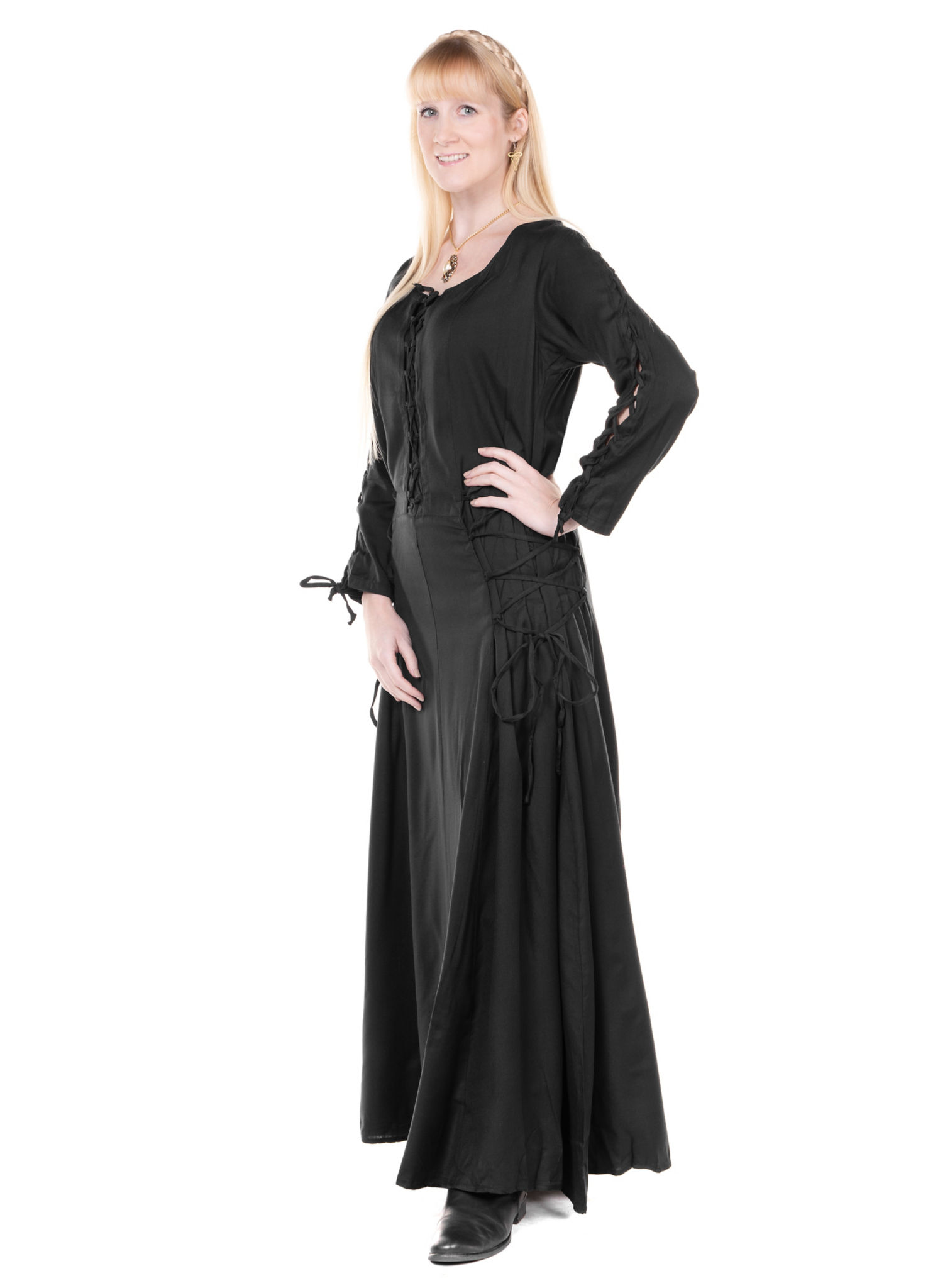 Wikinger Schnürkleid schwarz