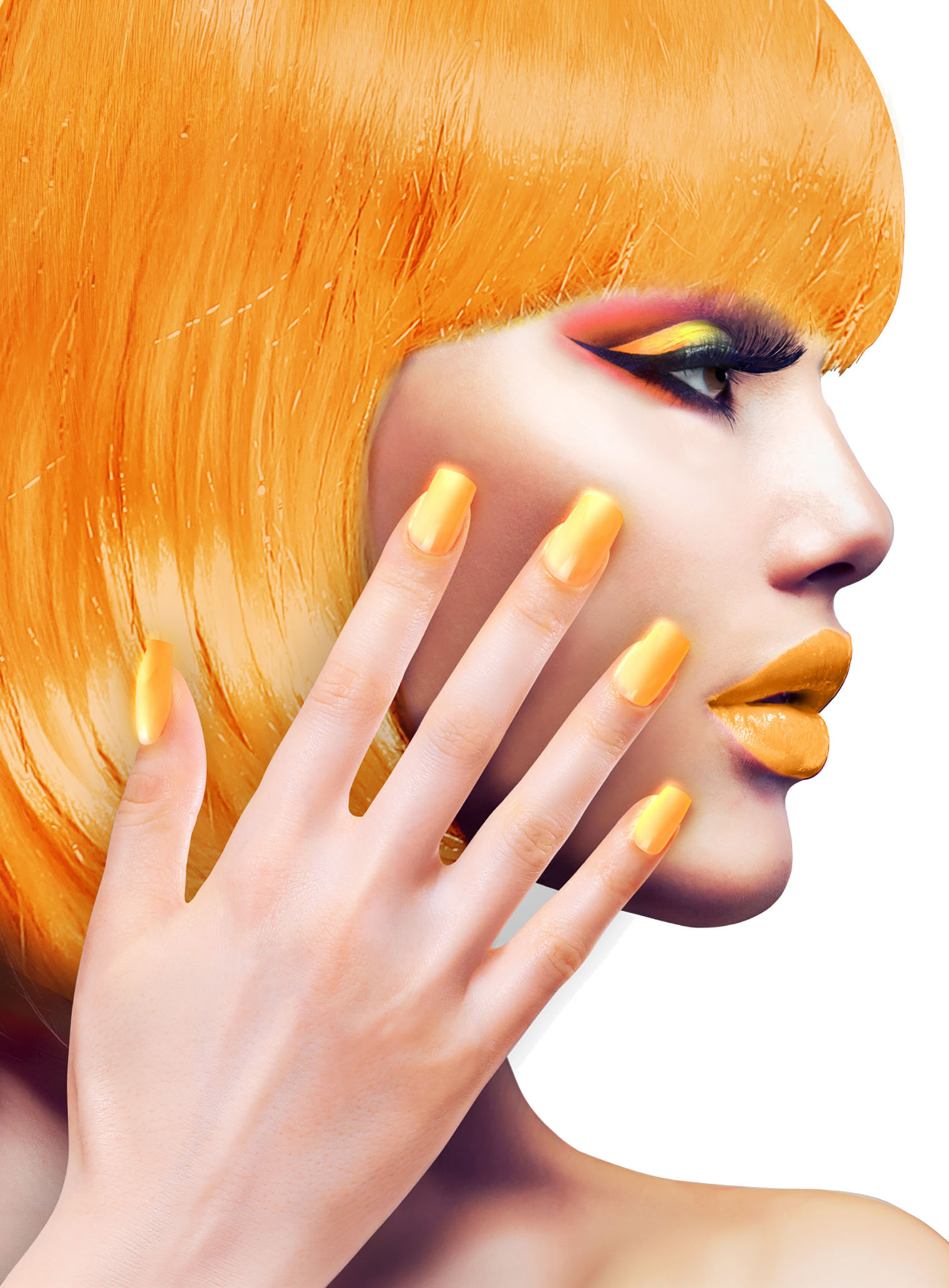 Ombre Fingernägel neonorange