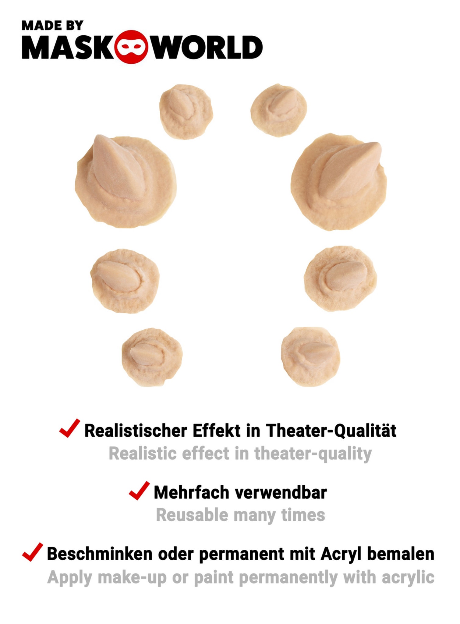 Latexhörner Dornen mit Mastix Hautkleber
