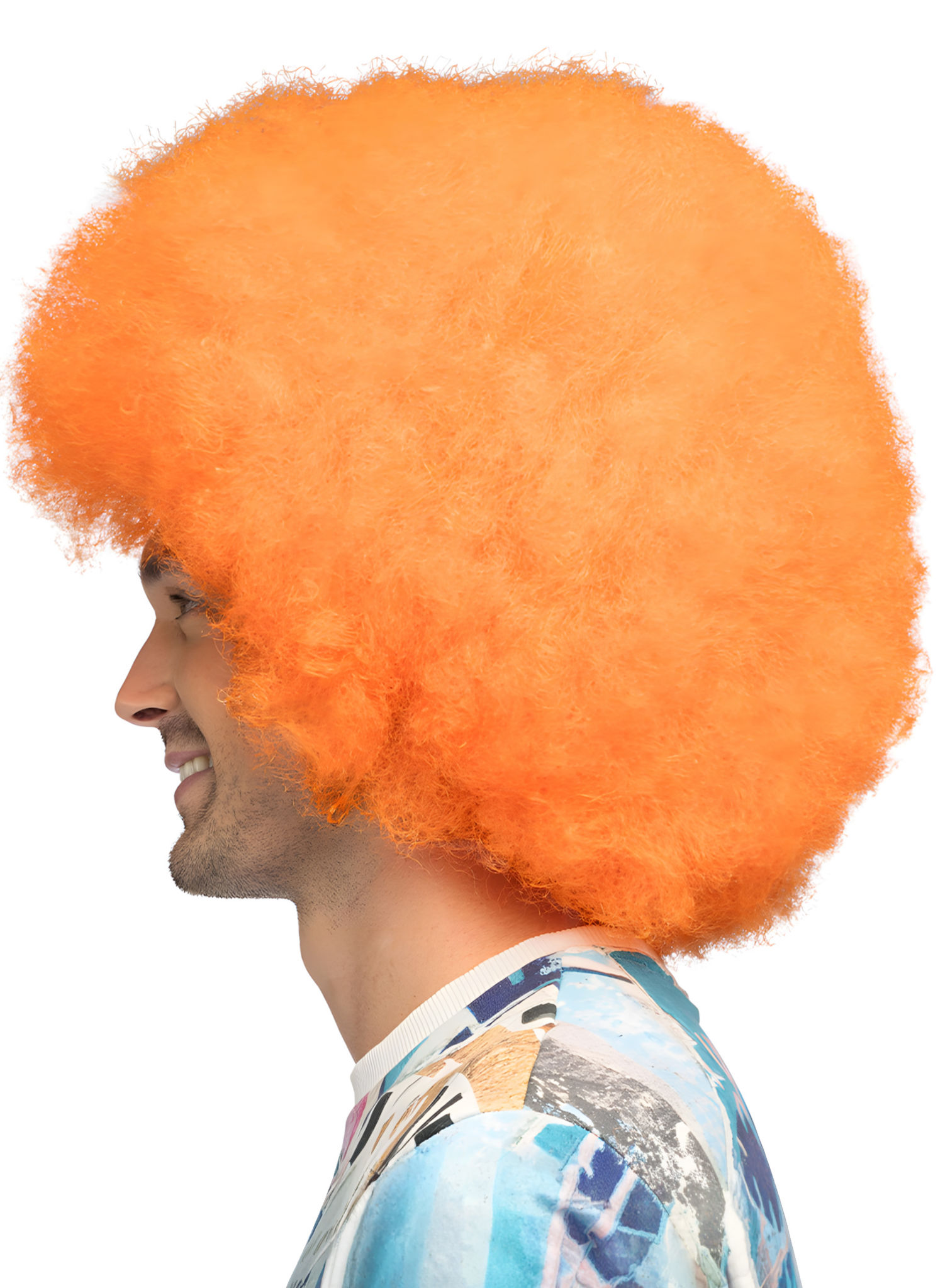 Suikerspin UV-pruik neonoranje