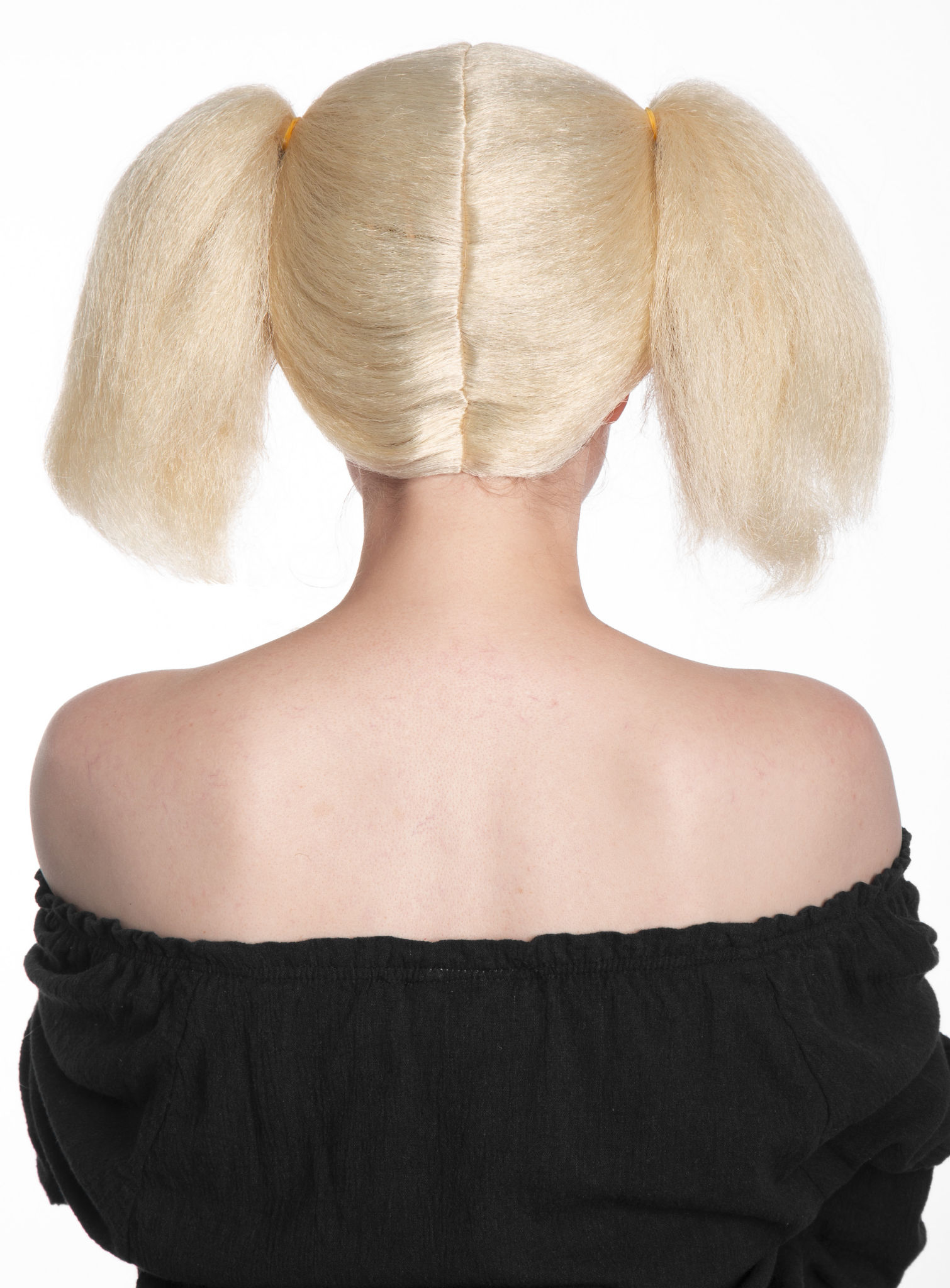 Hellblonde Perücke mit offenen Zöpfen