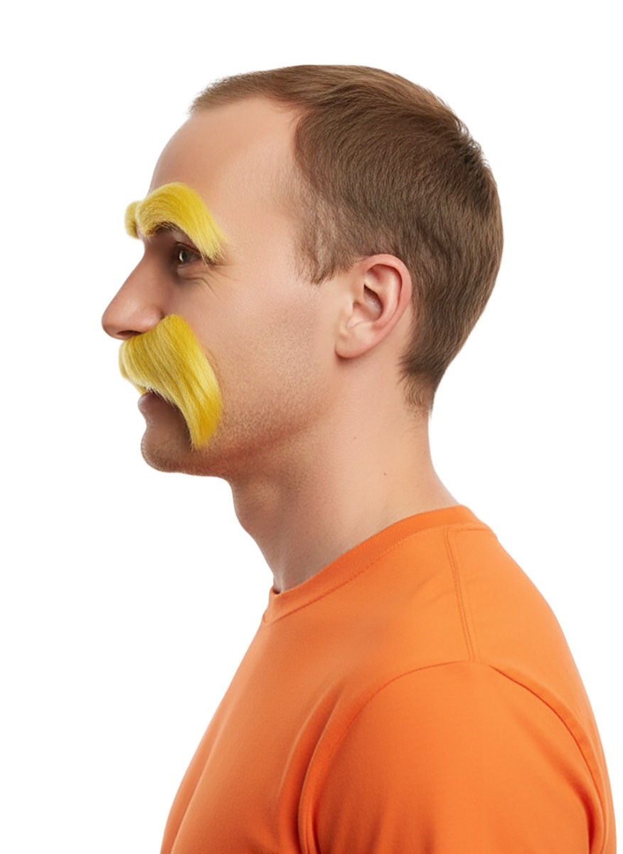 Gelber Schnurrbart mit Augenbrauen
