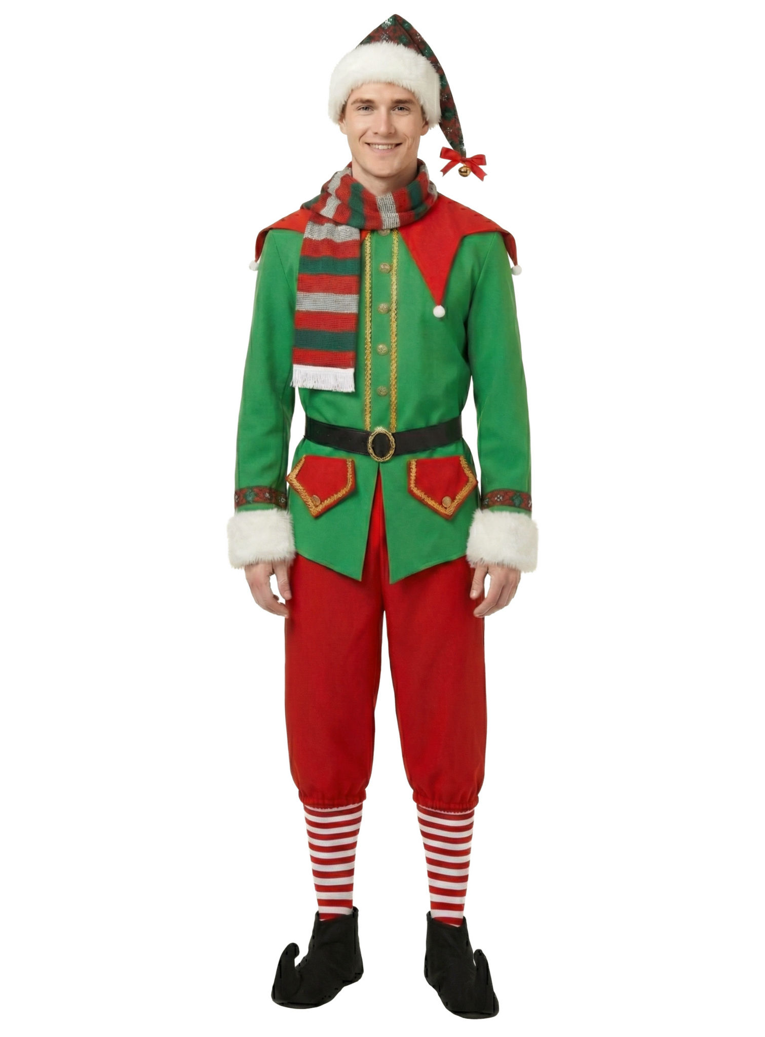 Feestelijk kerstelfen kostuum