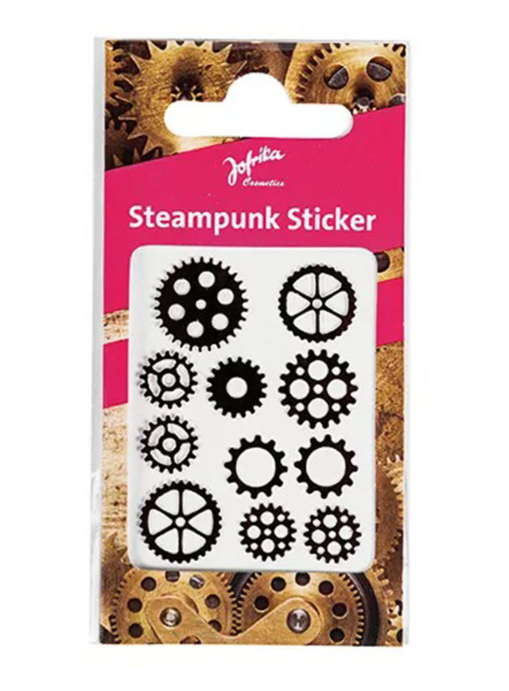Steampunk Klebetattoos Zahnräder schwarz
