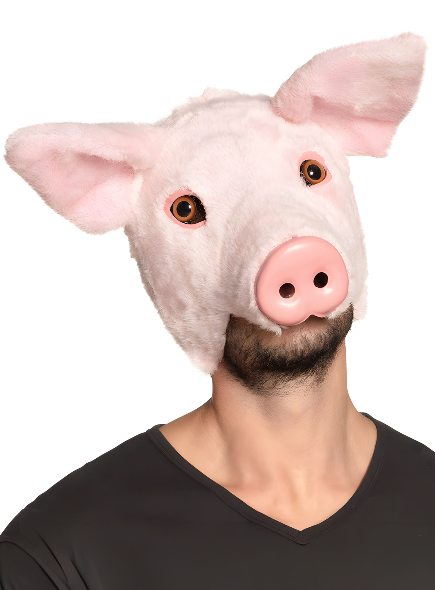 Schwein Halbmaske aus Plüsch