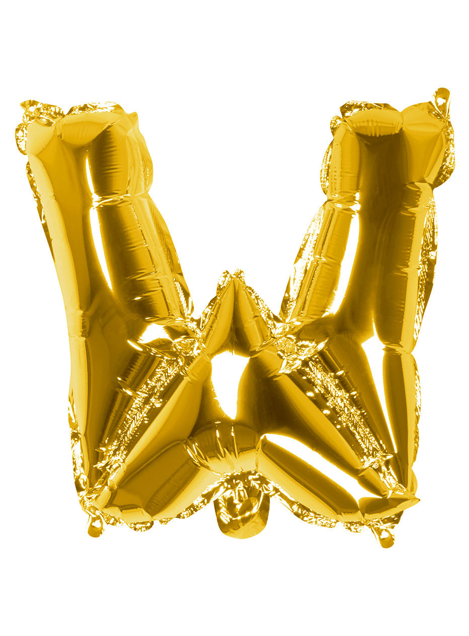 Folienballon Buchstabe W gold 36 cm