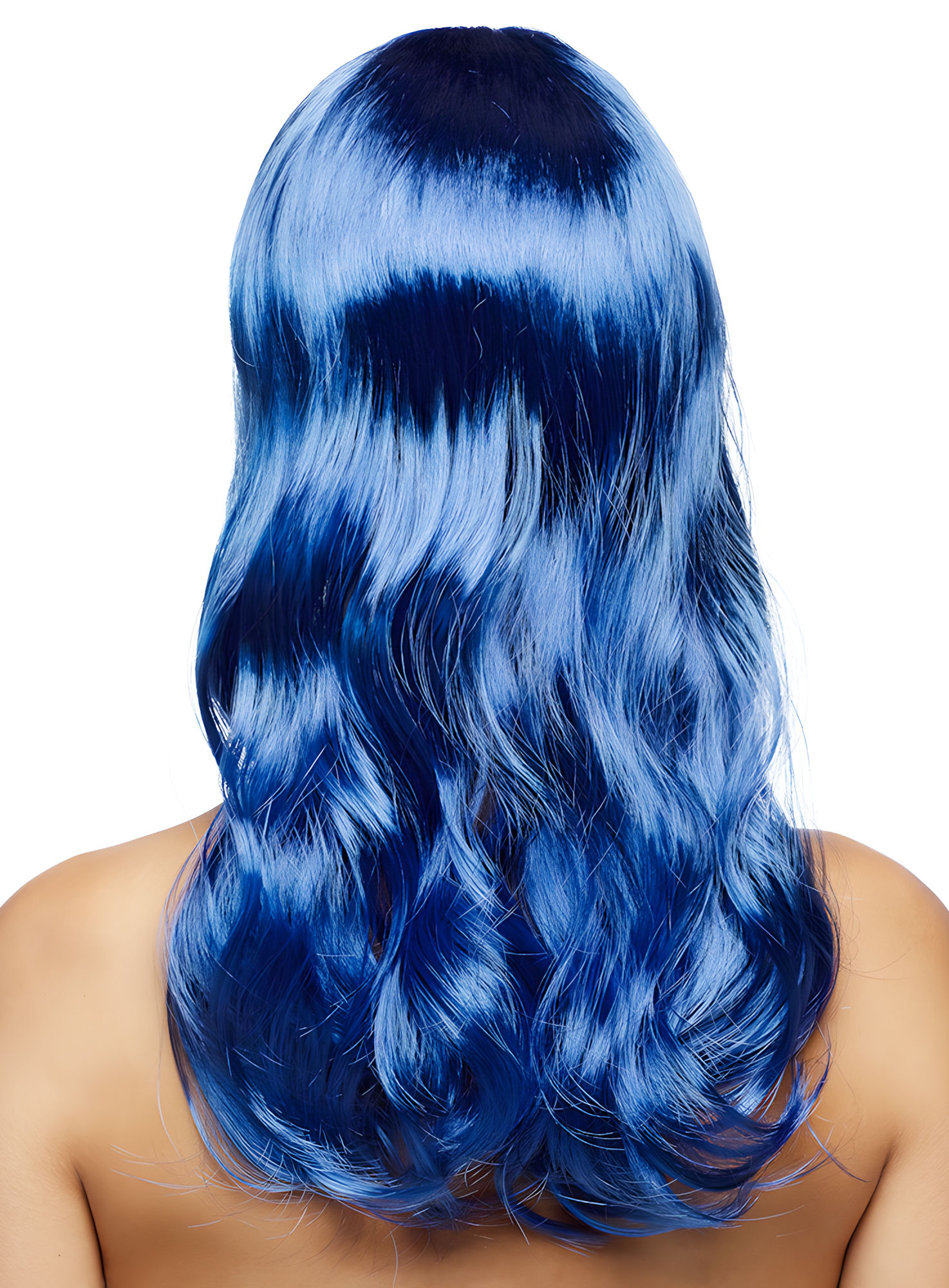 Lange Haare blau Perücke