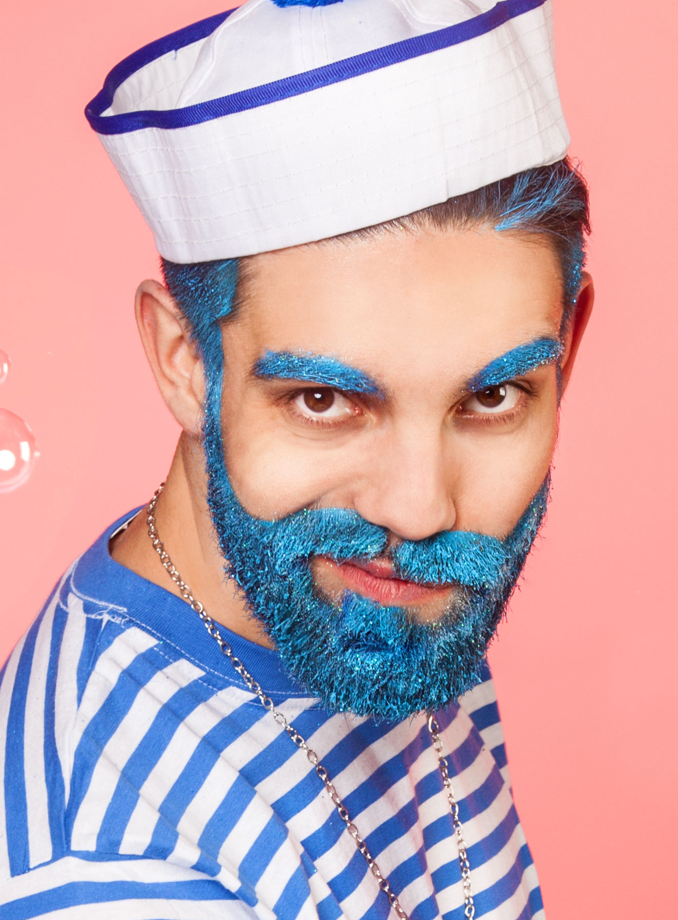 aqua make-up hellblau metallic Aquamarin Wasserschminke