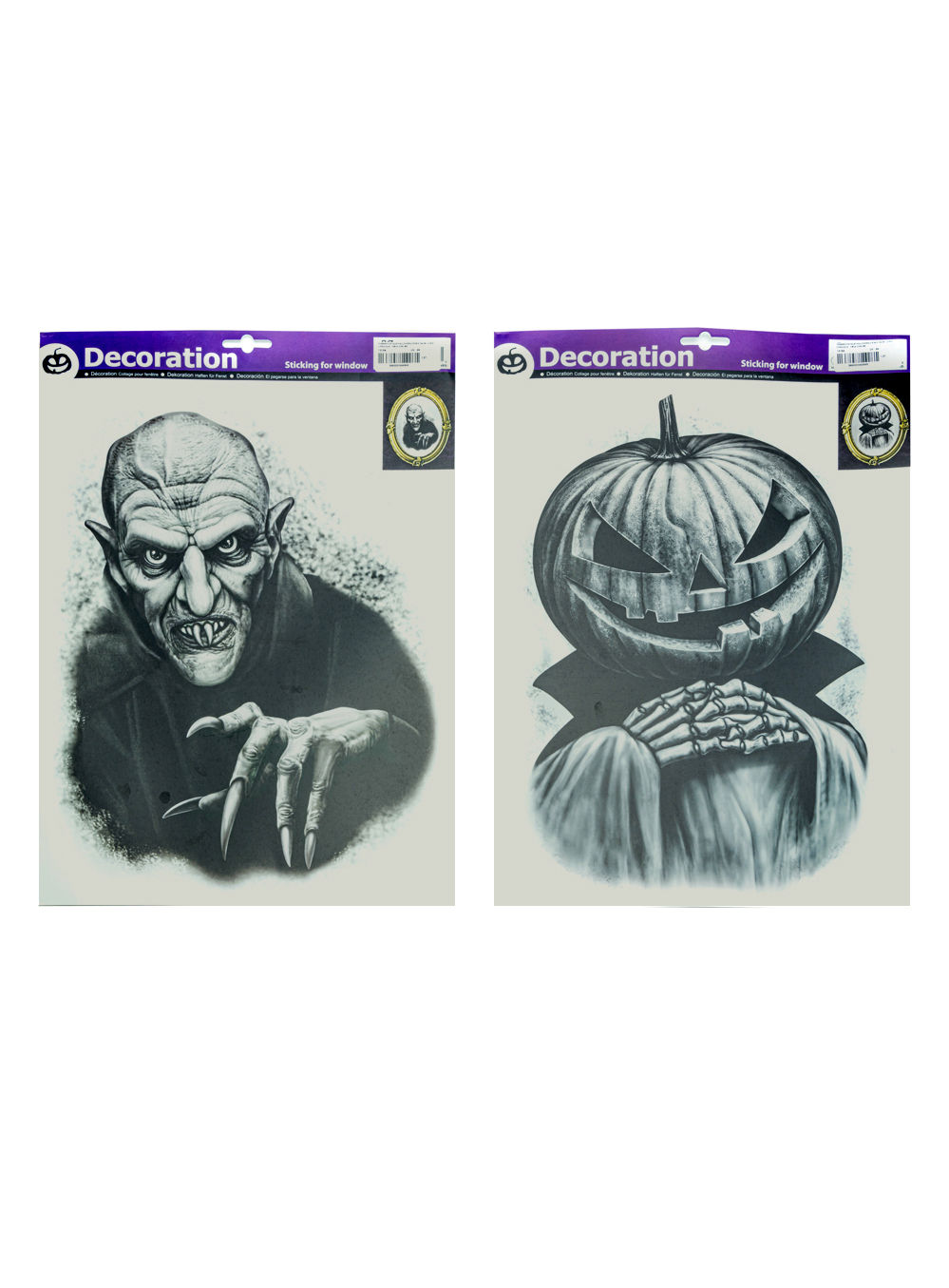 Halloween Fensterdeko Nosferatu & Kürbiskönig