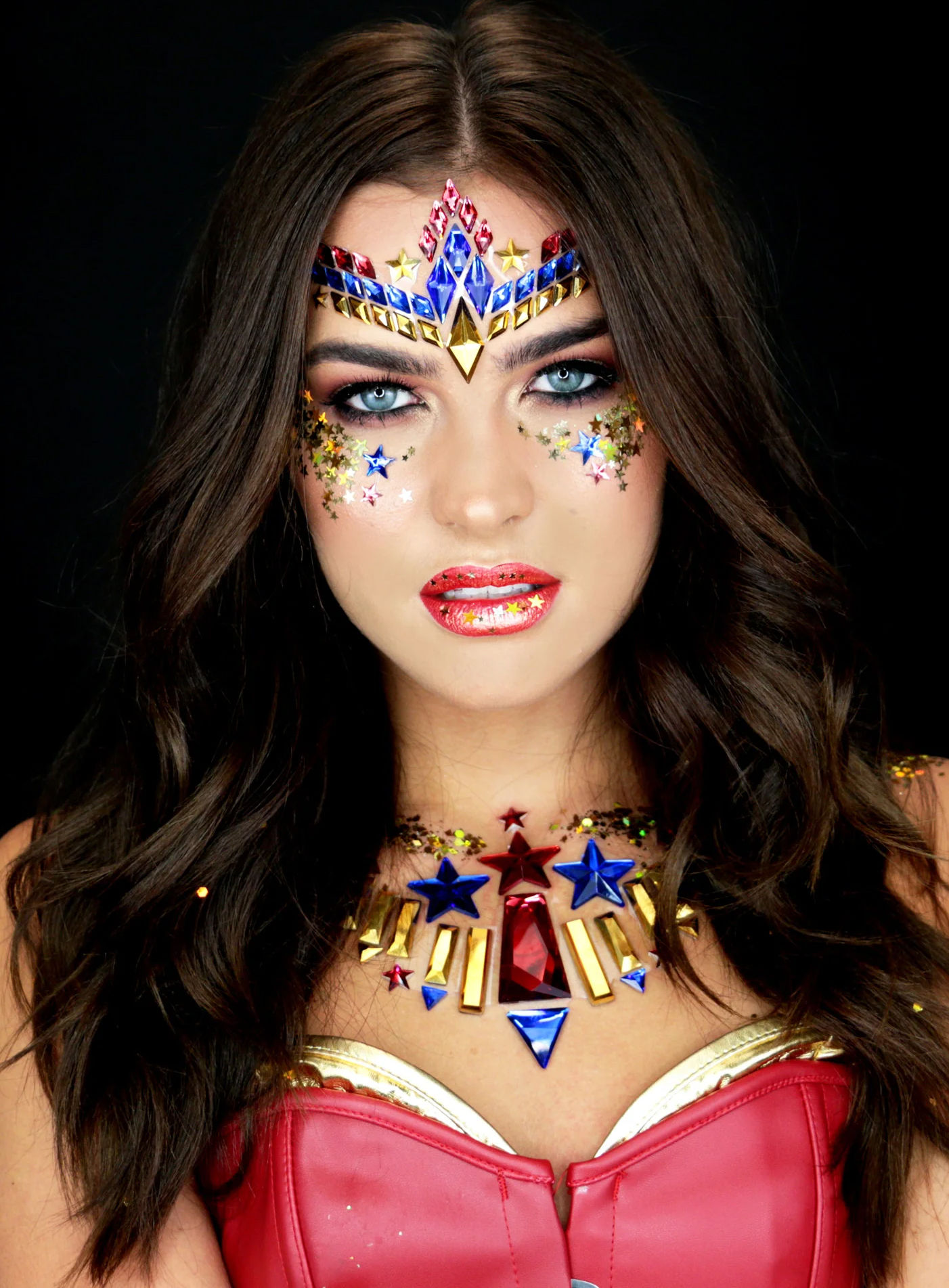 Wonder Woman – lichaamsversiering om op te plakken