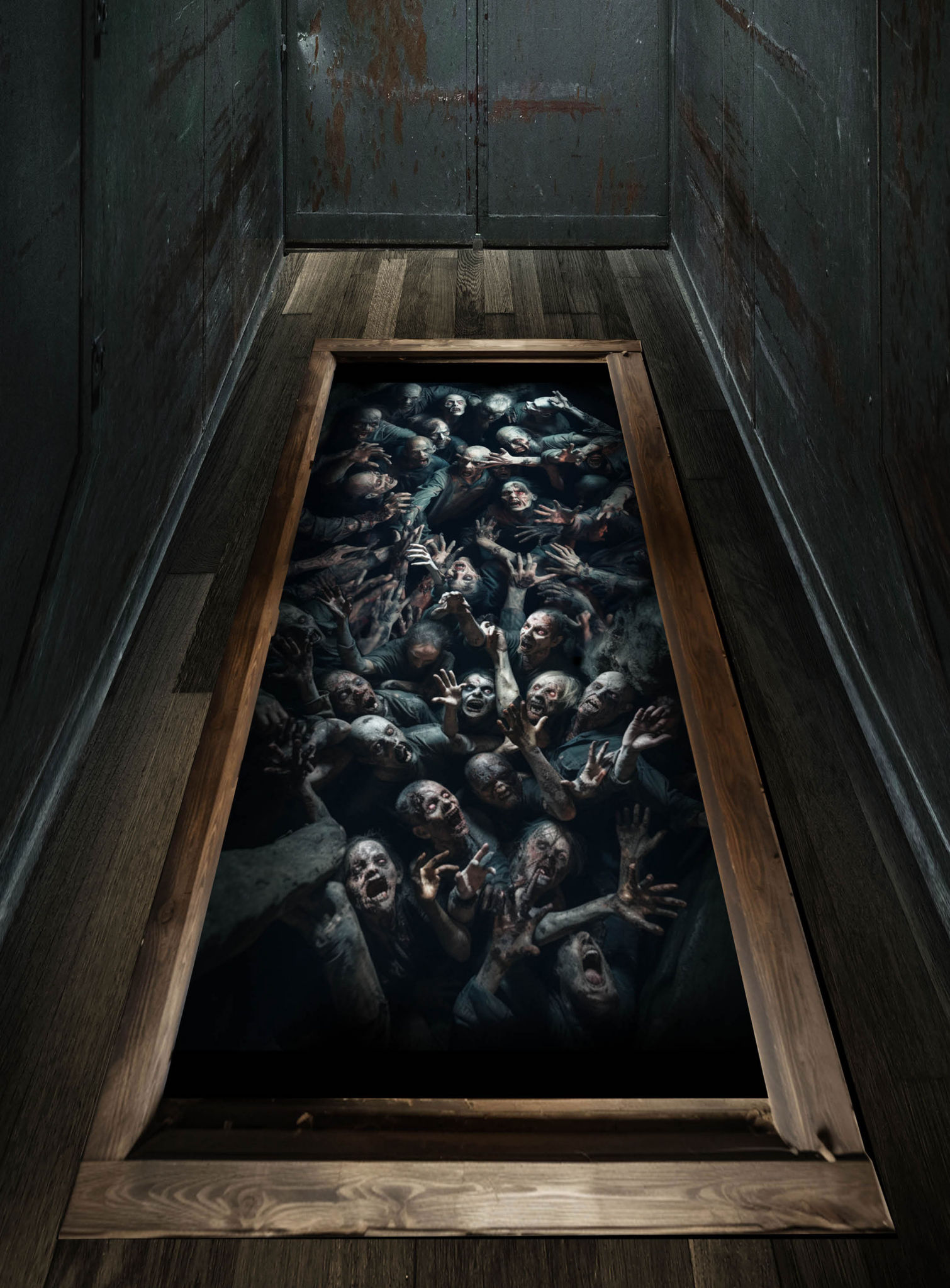 Zombies im Keller – Boden-Aufkleber