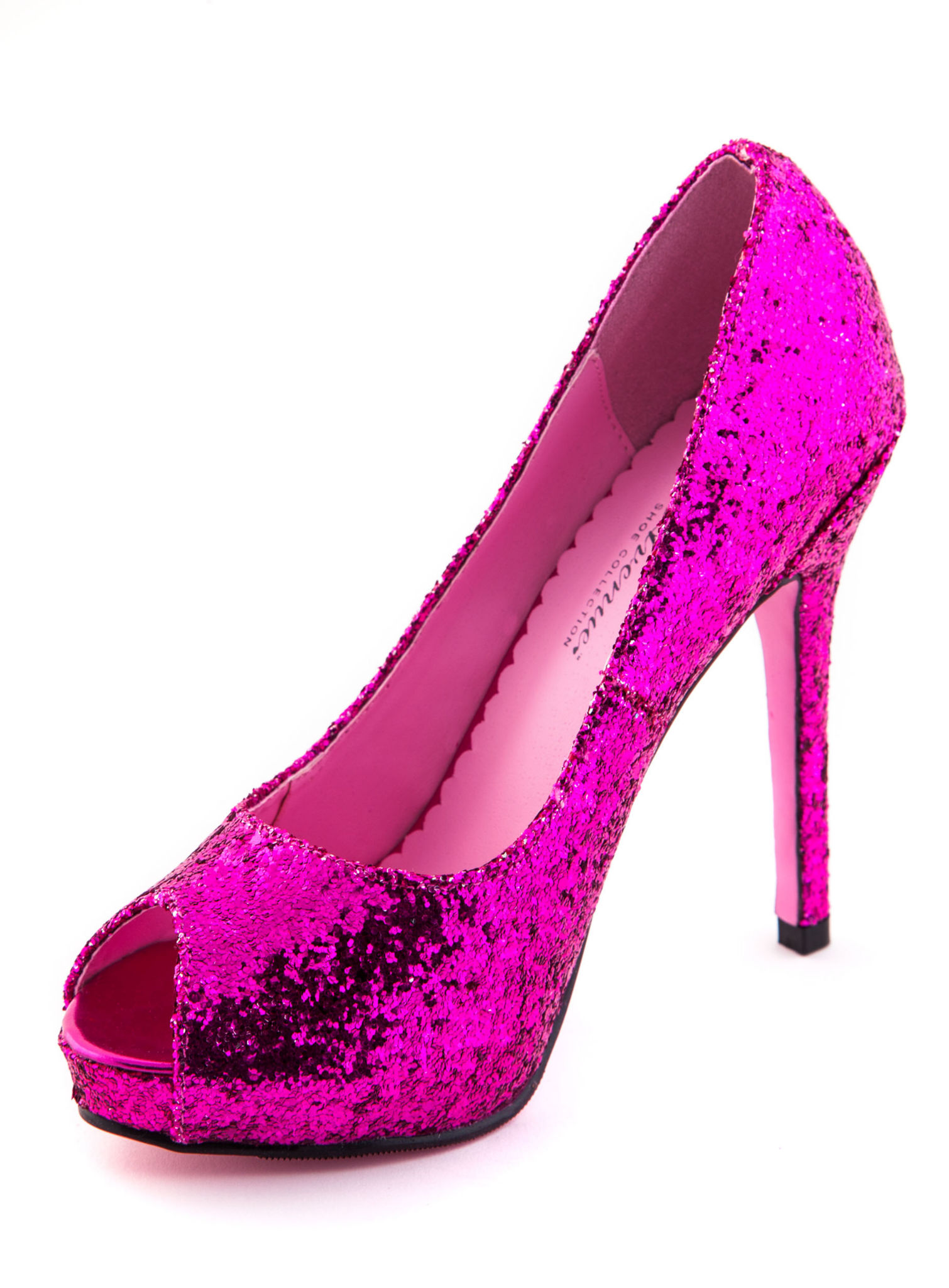 Glitzer Peeptoes fuchsia