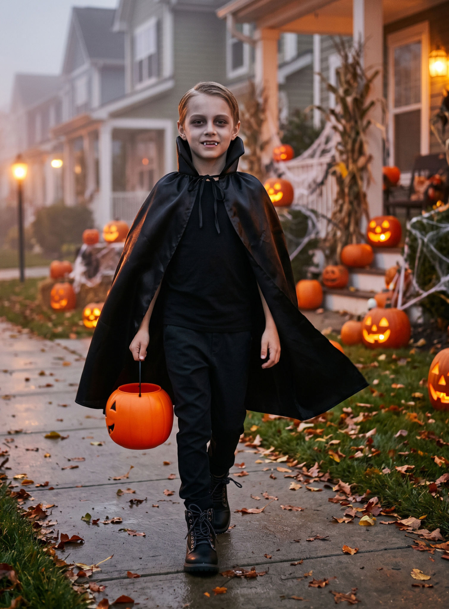 Schwarzes Vampircape für Kinder