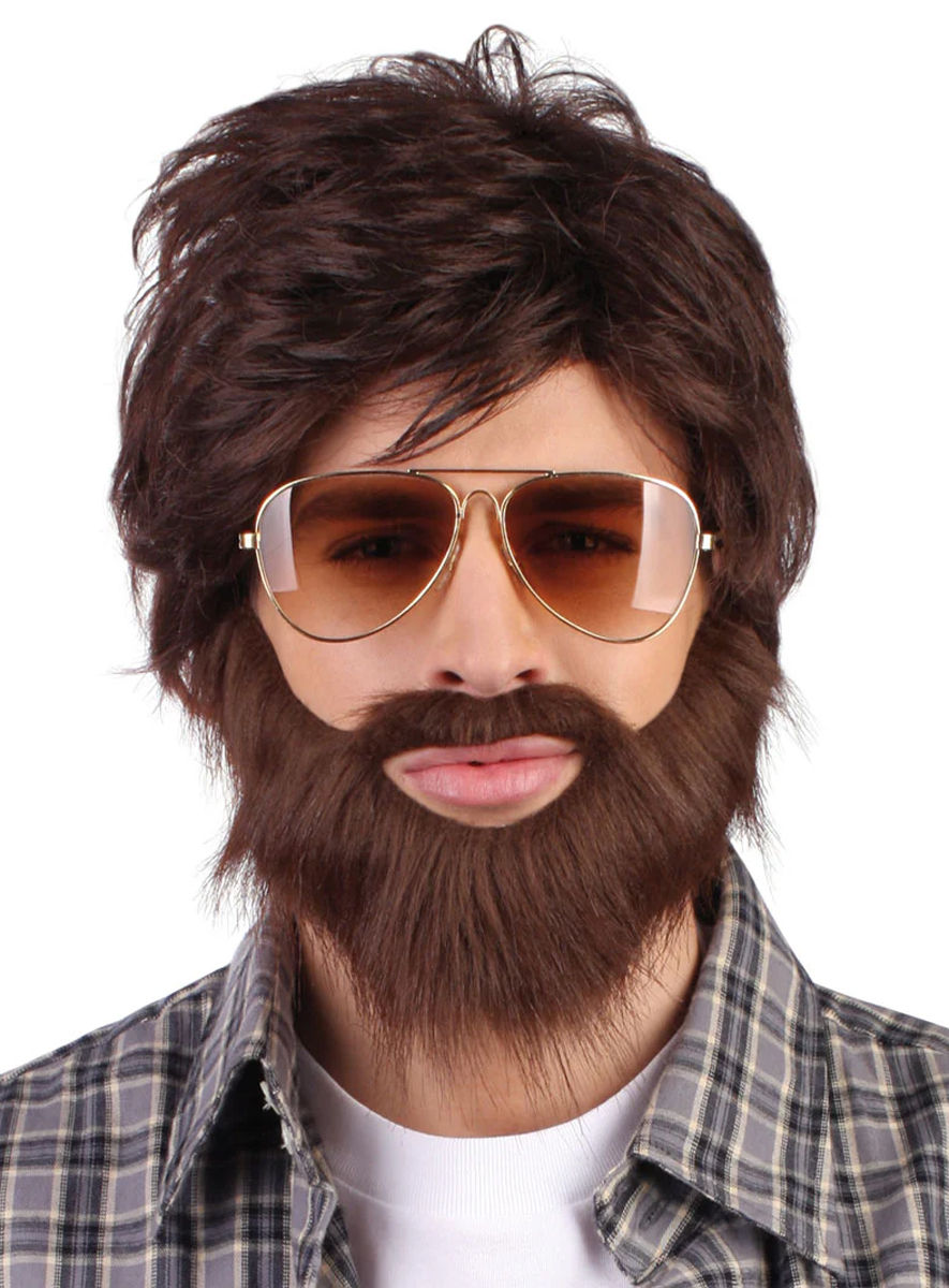 Alan Hangover Vollbart und Perücke