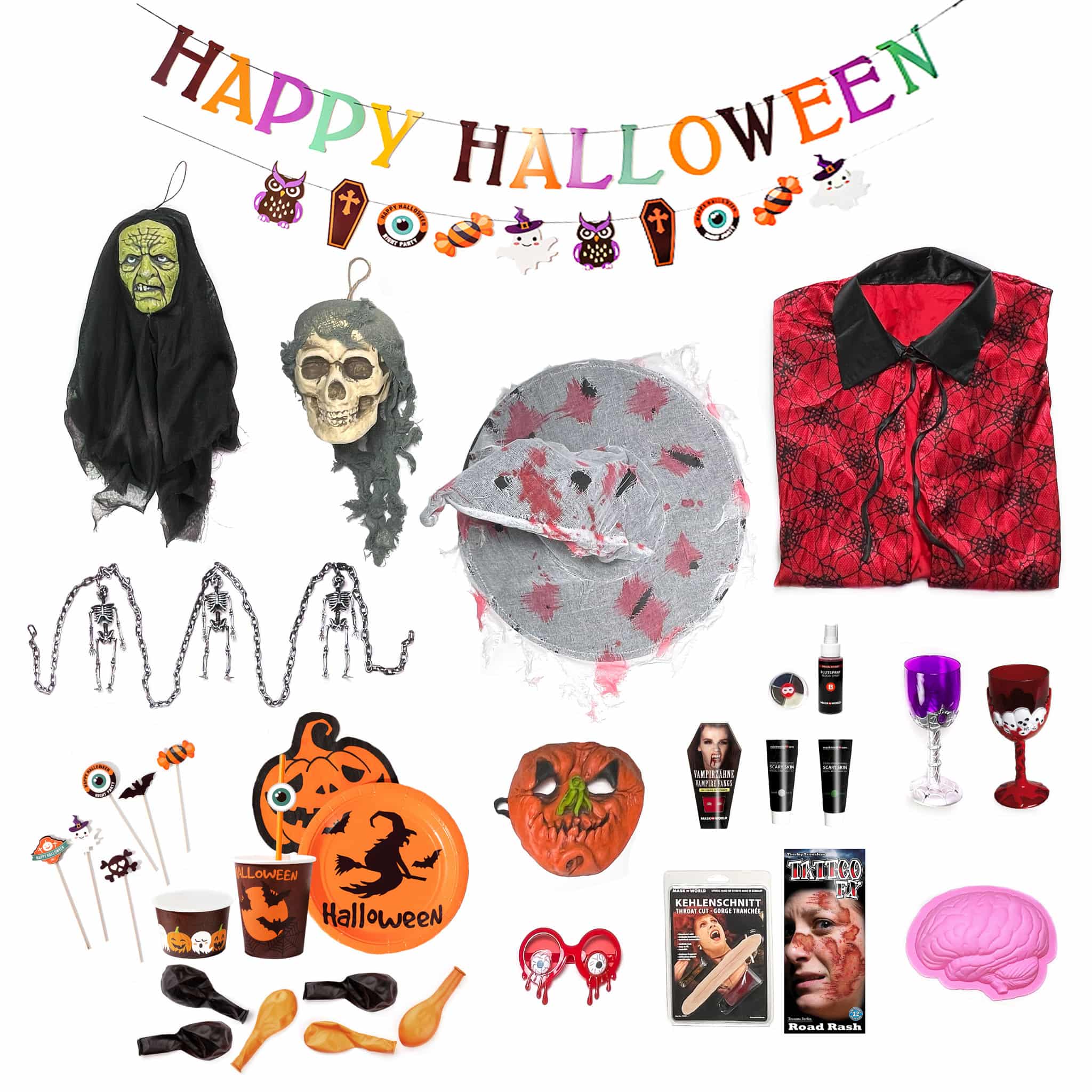 Halloween Party & Deko Box XXL 70 pièces