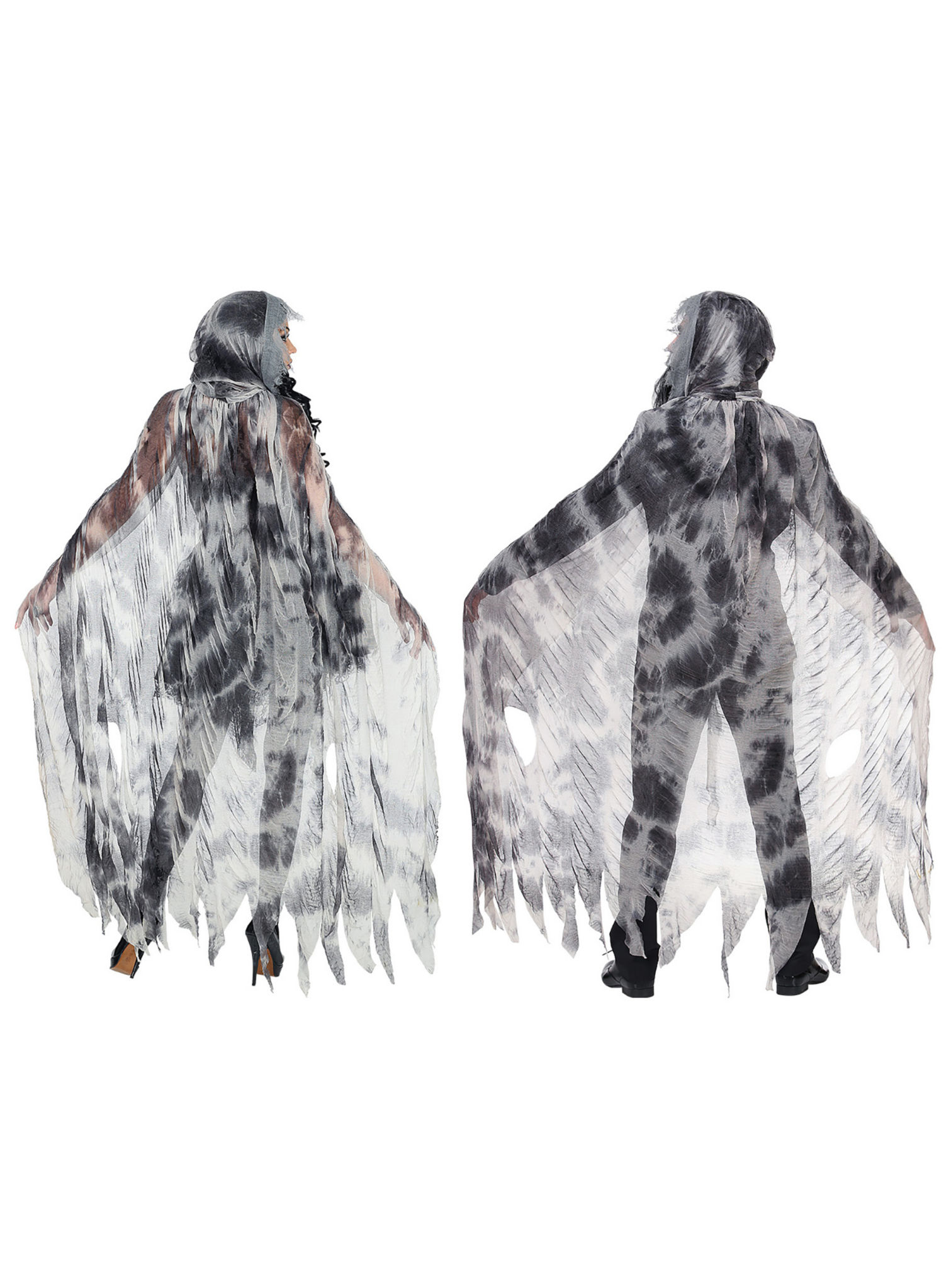 Zerfetztes Vampir Cape grau