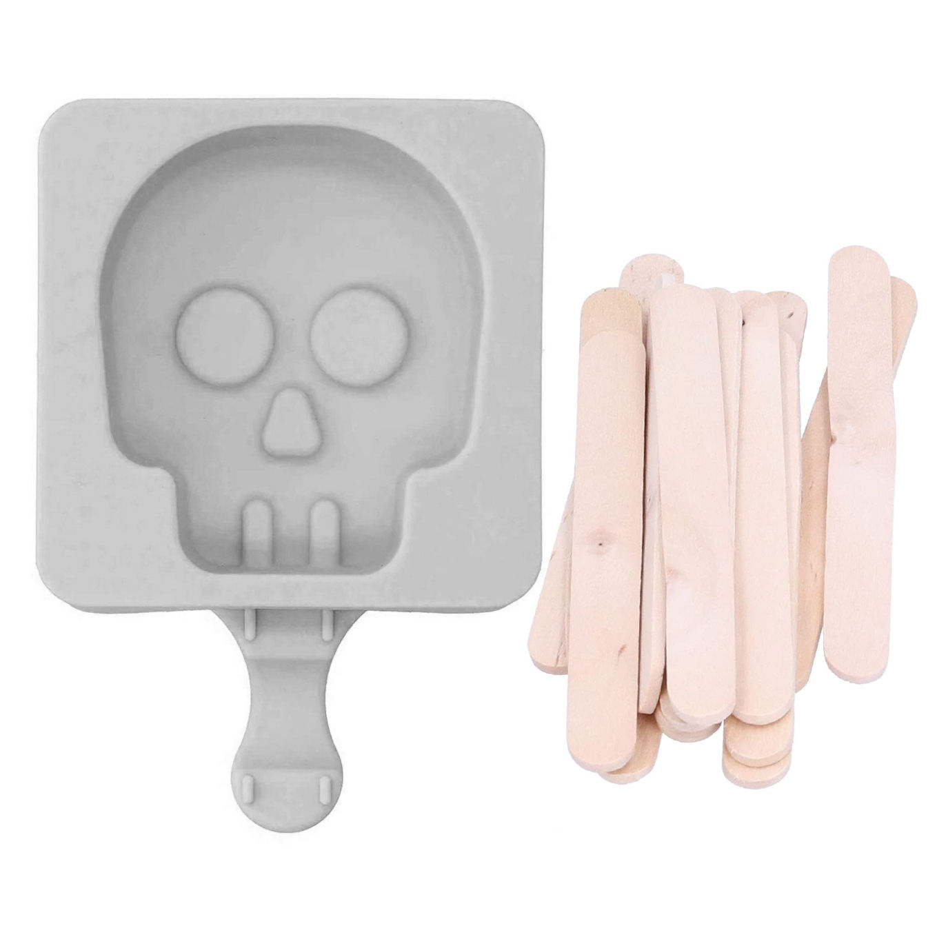 Totenkopf Silikonform für Eis am Stiel
