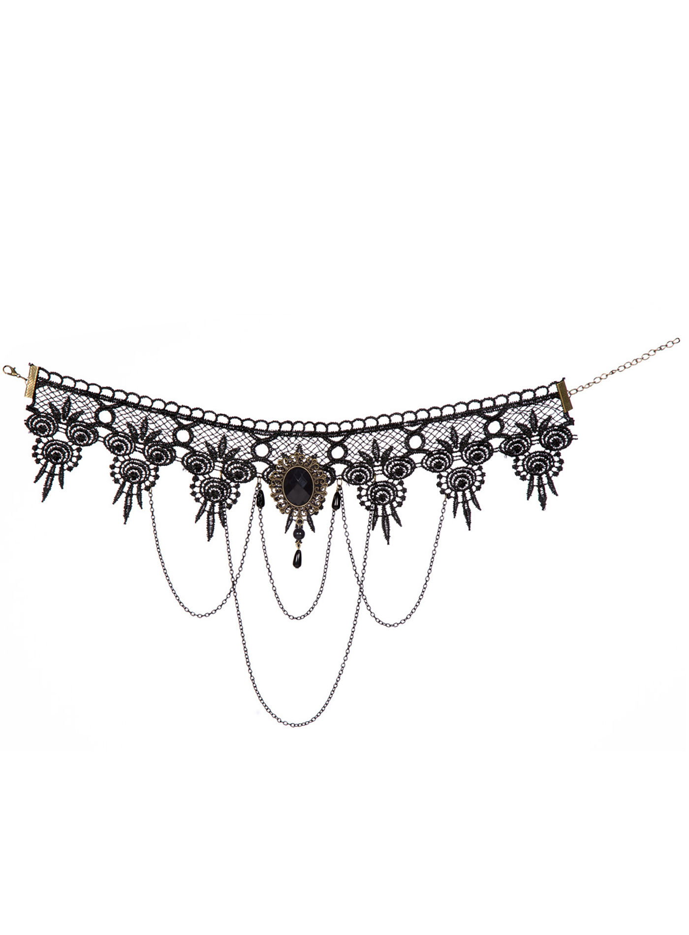 Gothic Halsband mit schwarzer Brosche