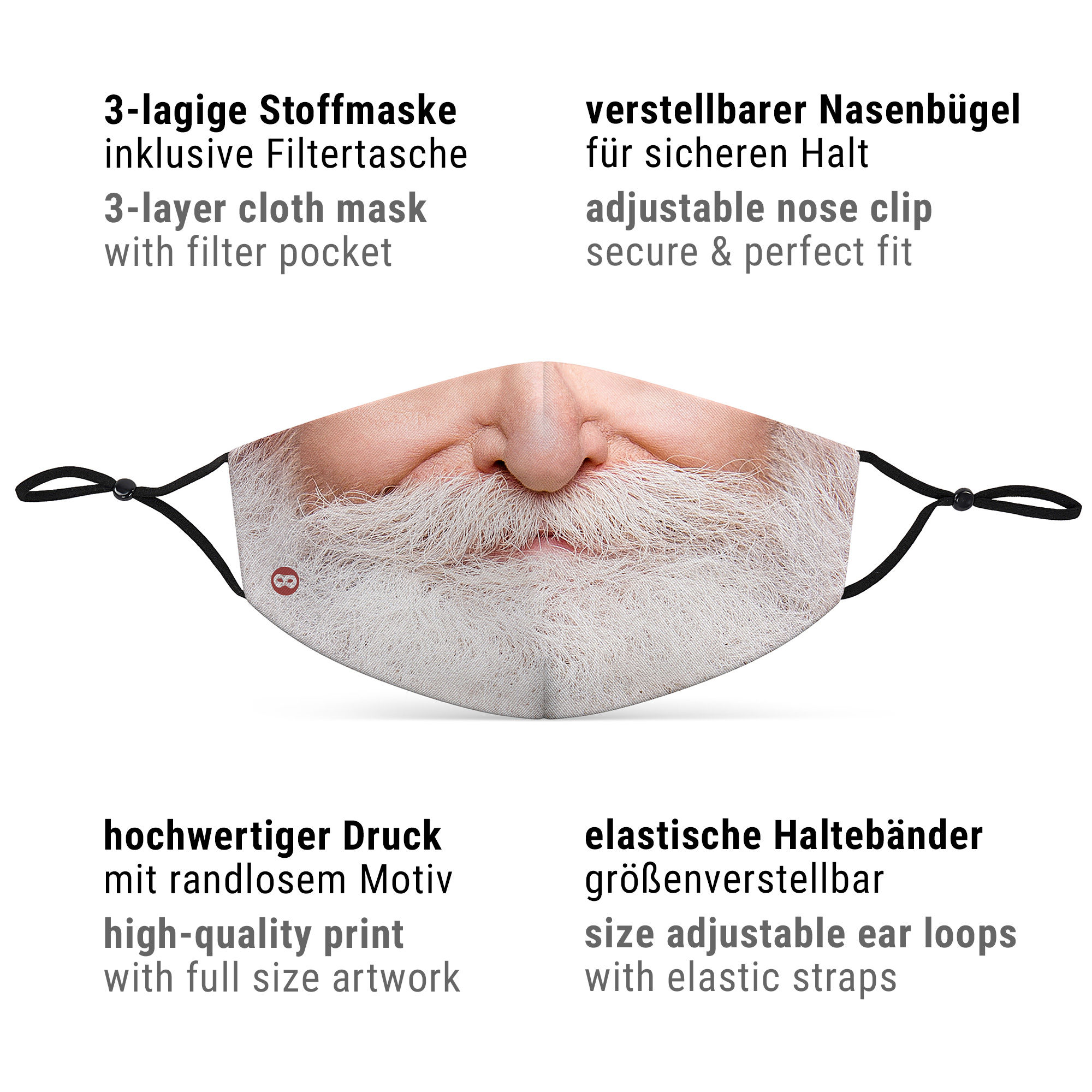 Stoffmaske Weihnachtsmann