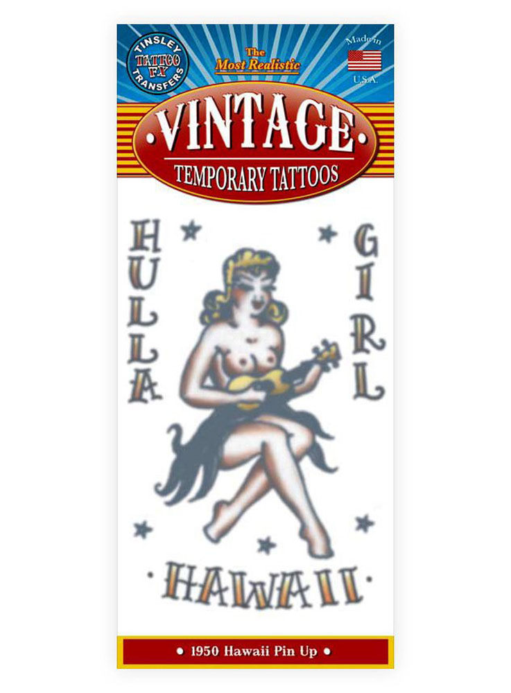 Hula Girl Vintage Plak-Tattoo
