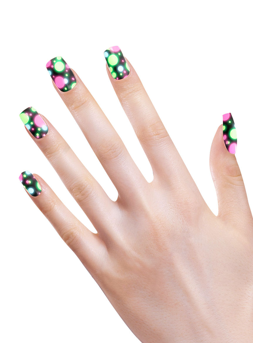Neon Fingernägel Dots
