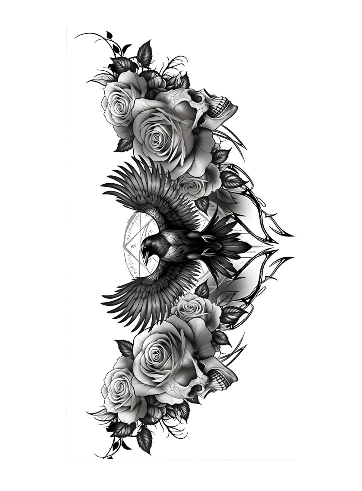 Gothic Rabe Dekolleté Tattoo