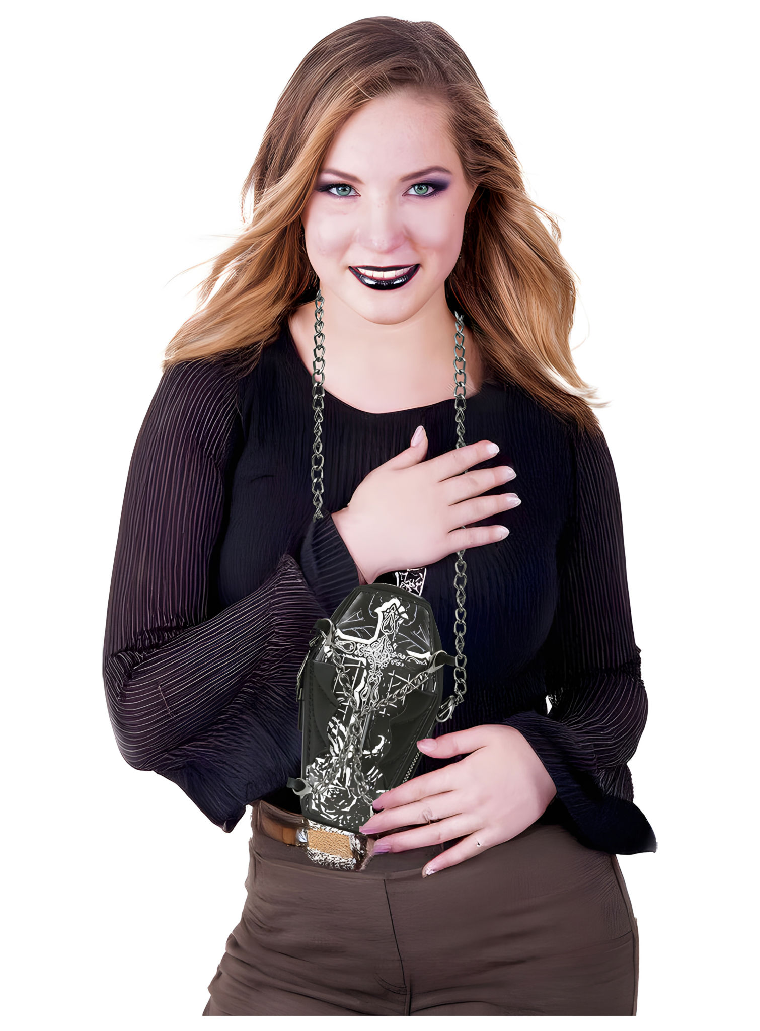 Handtasche Nightmare in Sarg-Form – 17 x 10 cm
