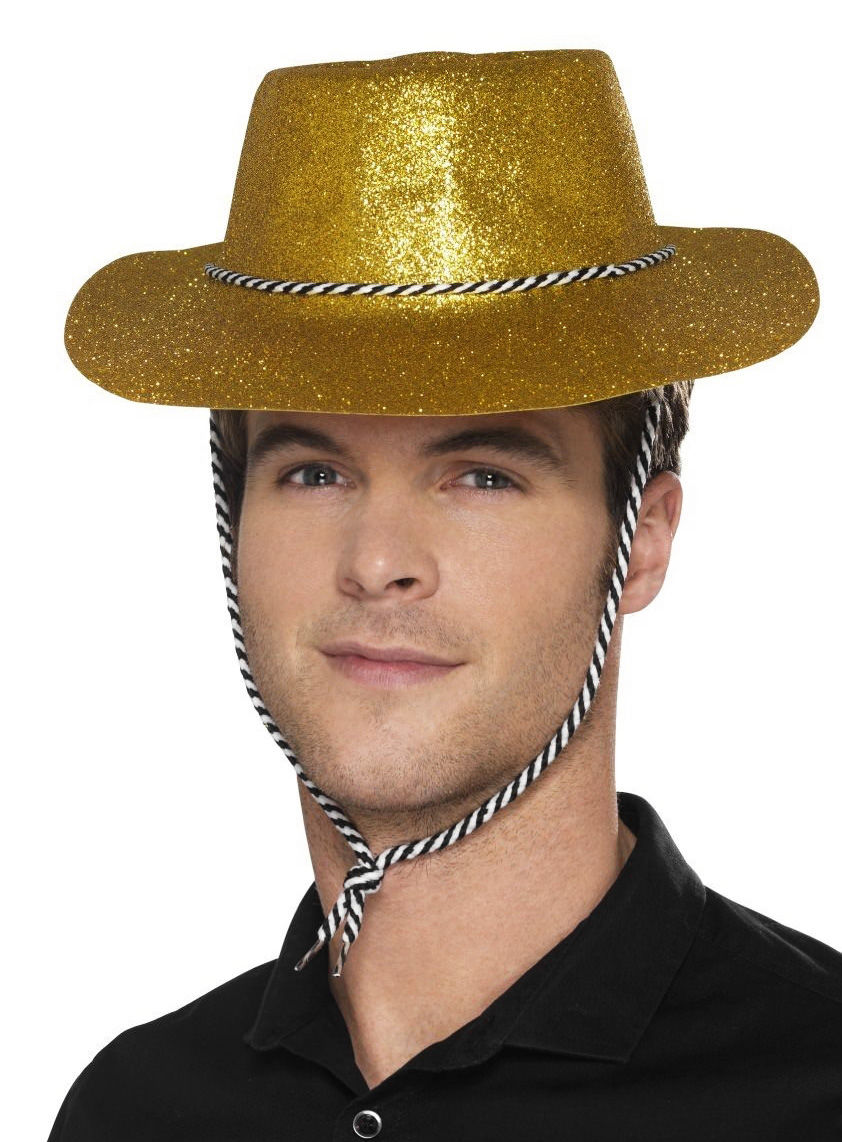 Glitzer Cowboyhut gold